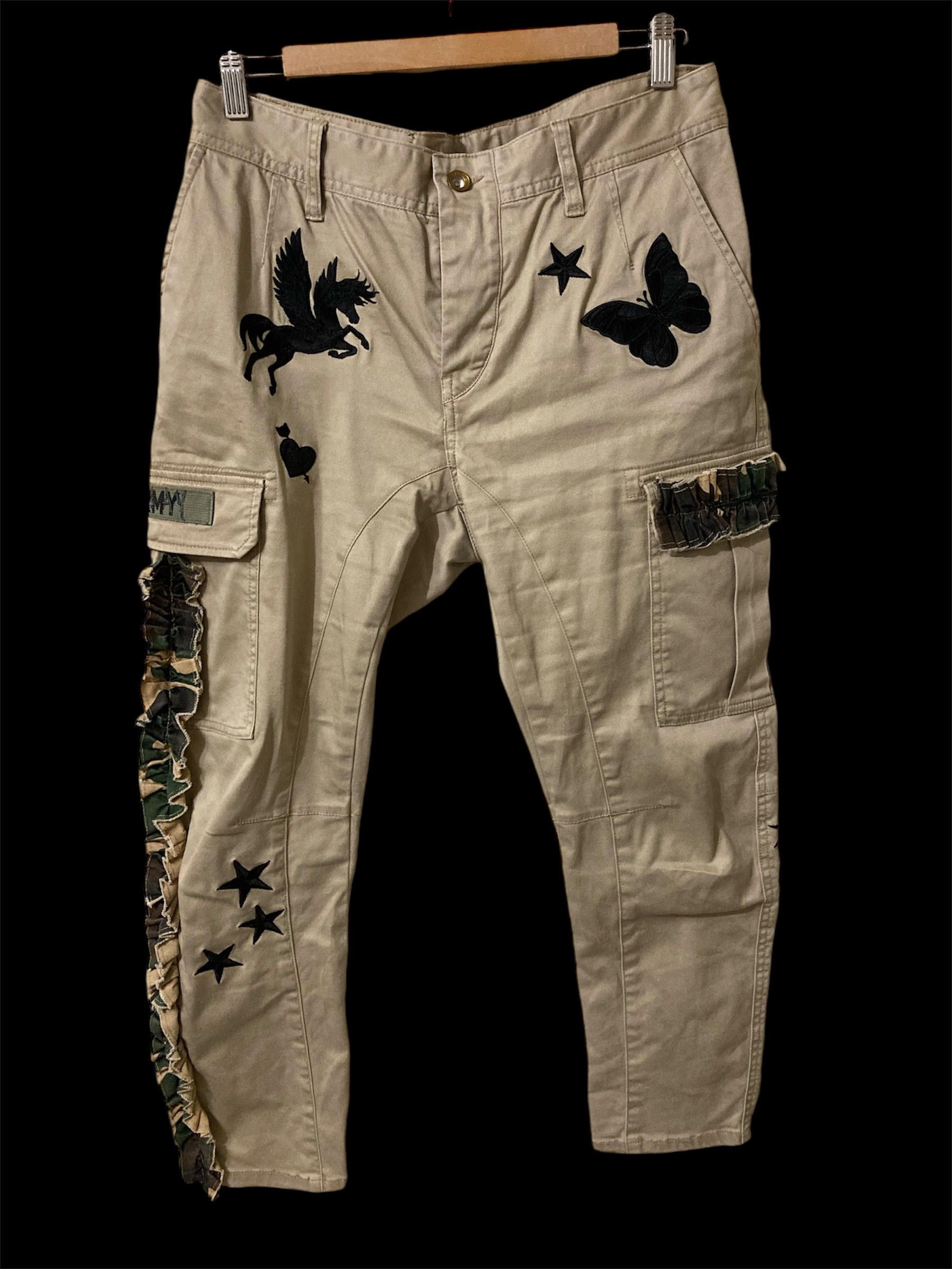 Replay Replay Rare Customized Cargo Style Icons Army Pants Size 29" - 1 Thumbnail