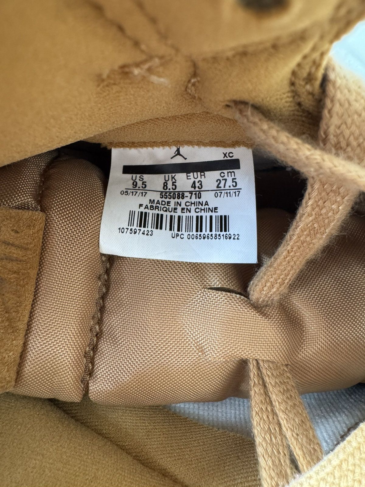 Nike Nike Air Jordan 1 Retro High OG Wheat Golden Harvest Sz 9.5 Size US 9.5 / EU 42-43 - 6 Thumbnail