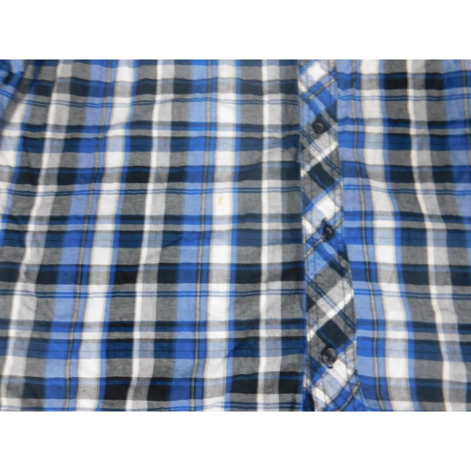 Carbon Carbon Mens Shirt L blue plaid Button-Down Short Sleeve Slim Casual Size US L / EU 52-54 / 3 - 5 Thumbnail