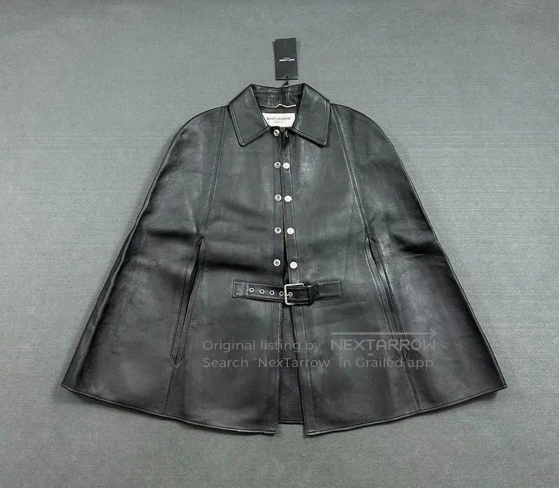 Saint Laurent Paris Saint Laurent Paris Leather Cloak Shawl i Size XXS / US 00 / IT 34 - 1 Thumbnail
