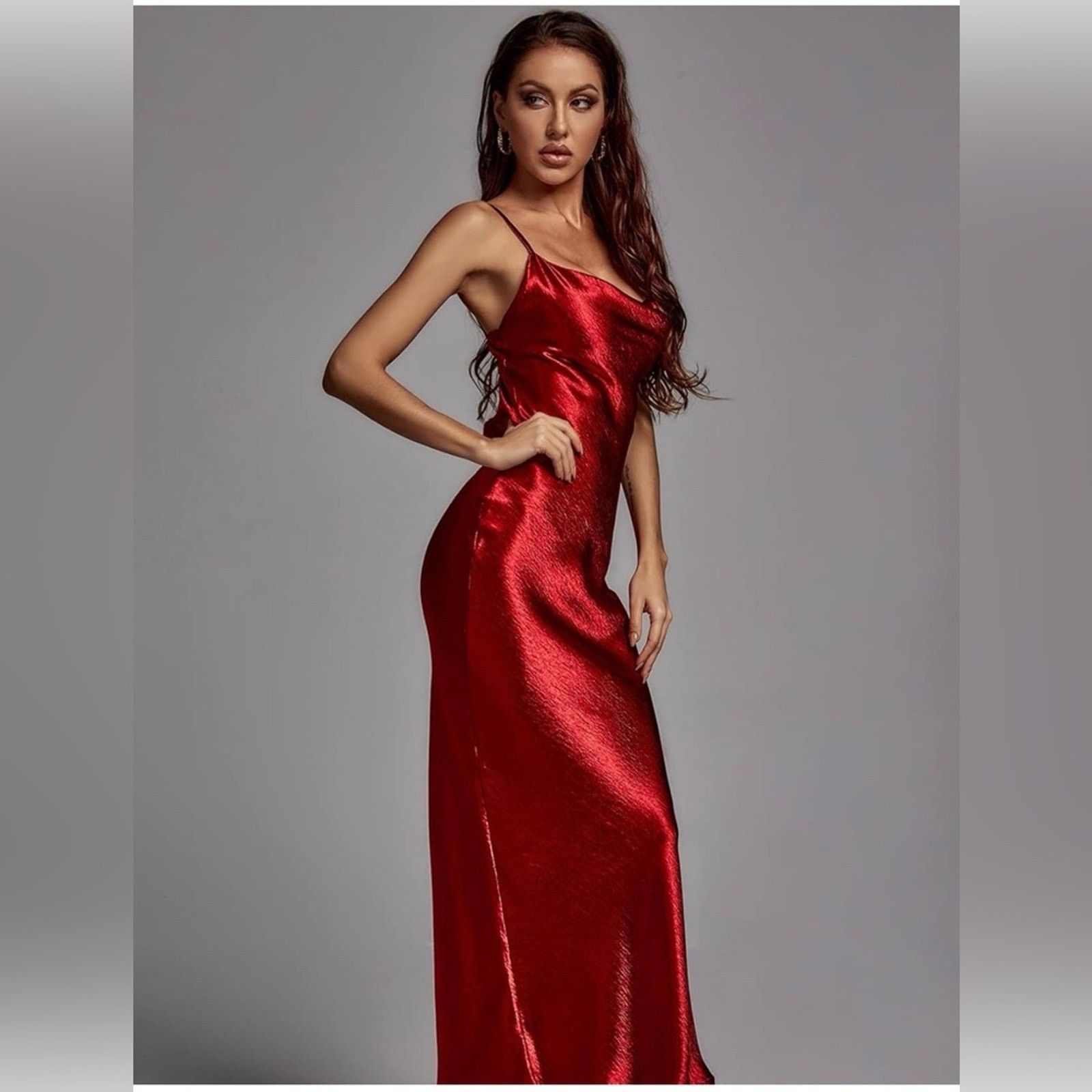 Other New Elegant Red Satin Evening Gown size S/M Size S / US 4 / IT 40 - 5 Thumbnail
