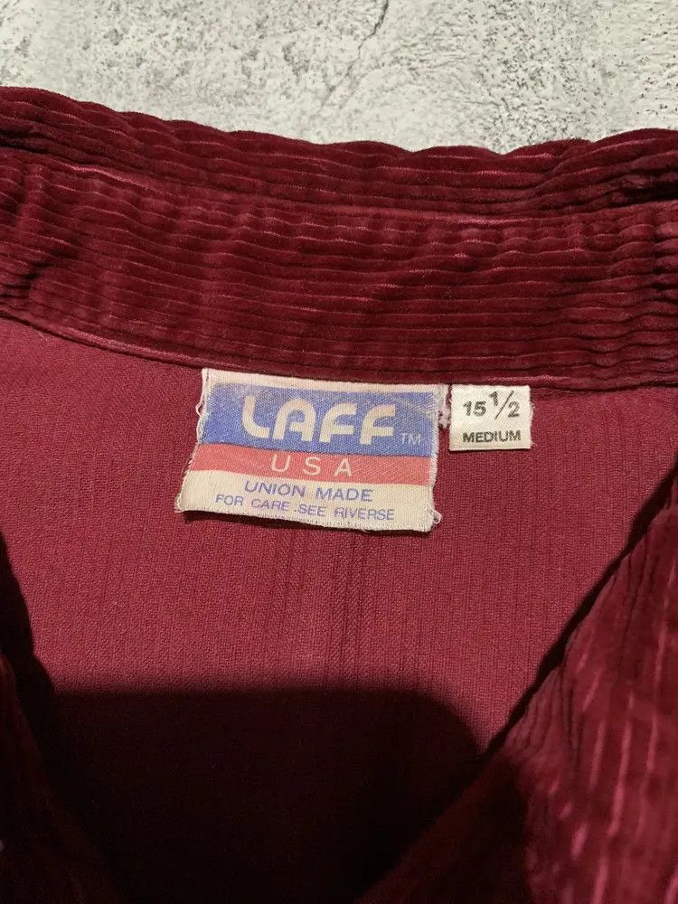 Vintage LAFF USA western paisley corduroy shirt marroon Size US M / EU 48-50 / 2 - 9 Thumbnail