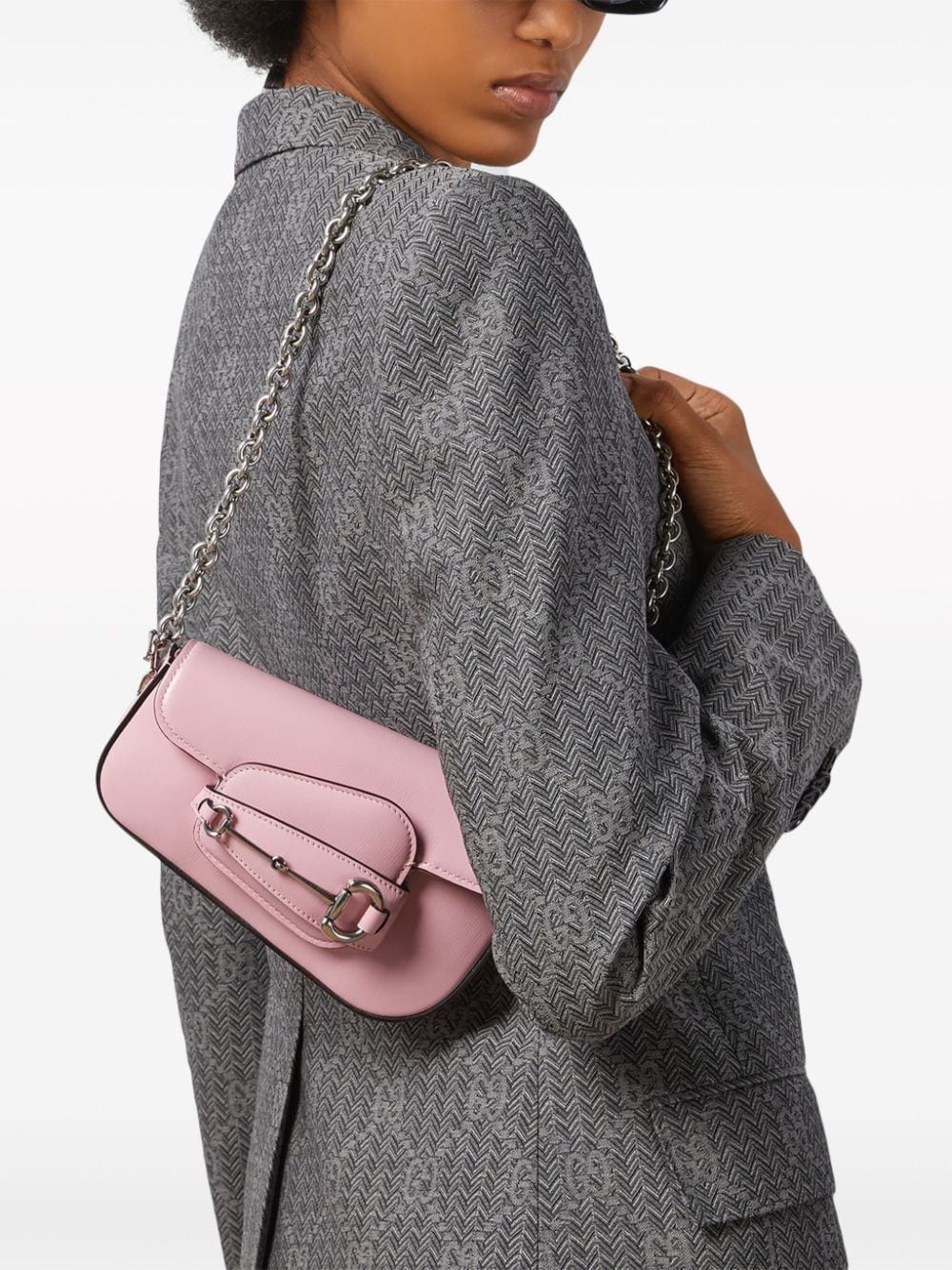 Gucci o1s1wg110225 Size: OS/ Horsebit Mini Shoulder Bag Light Pink Size ONE SIZE - 3 Thumbnail