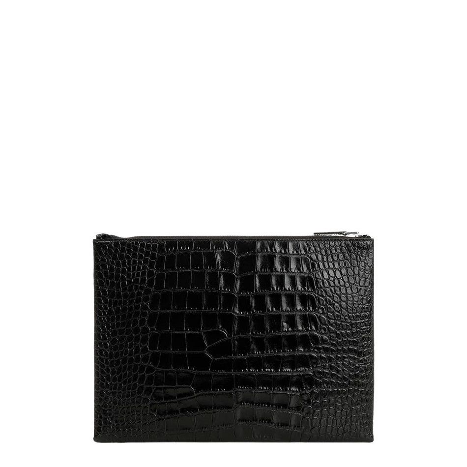 Tom Ford TOM FORD Black Embossed Leather Clutch Bag New & Authentic Size ONE SIZE - 1 Thumbnail