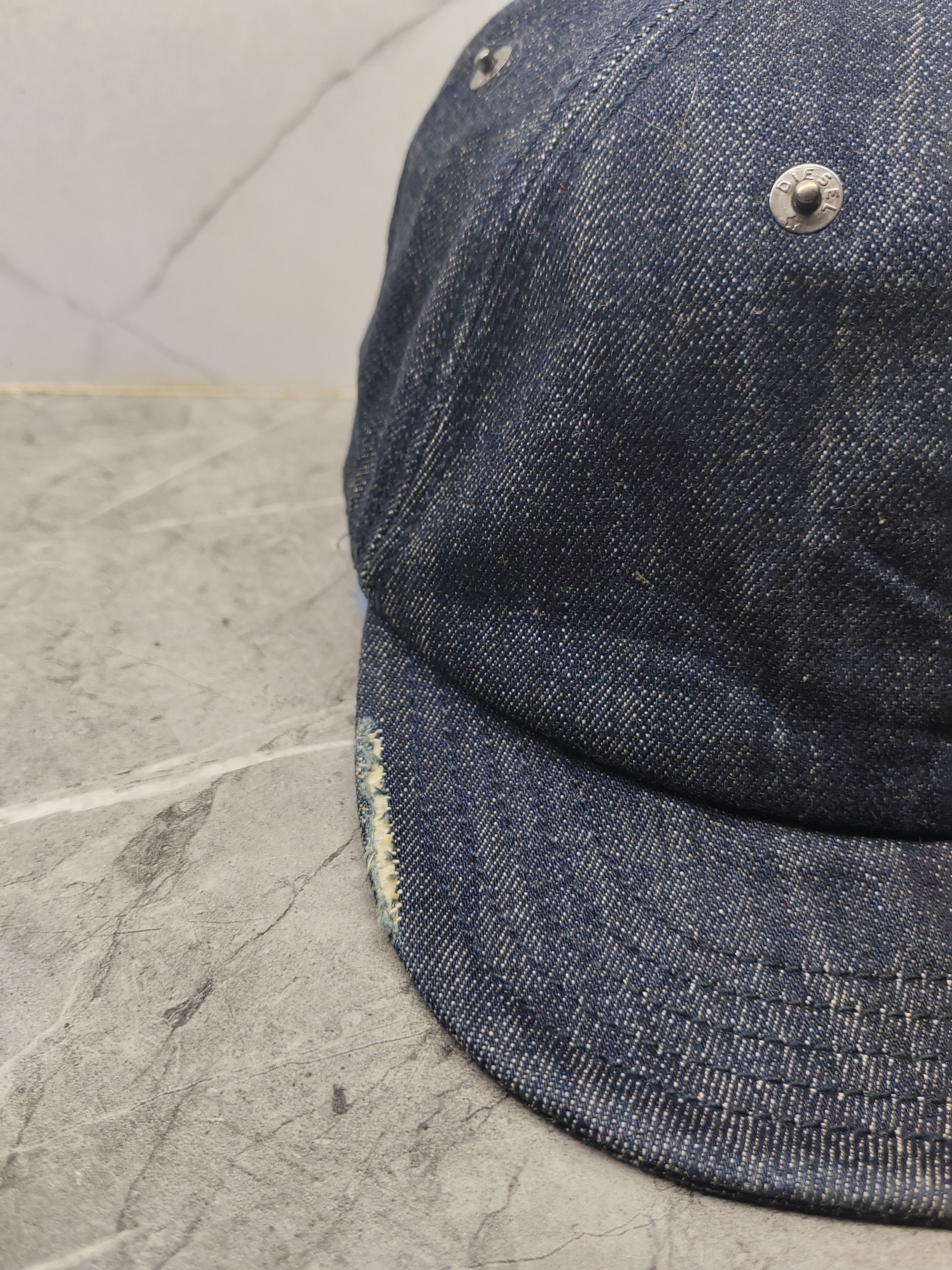 Diesel Vintage Diesel Denim Japanese Distressed Style Cap Hat Size ONE SIZE - 6 Thumbnail
