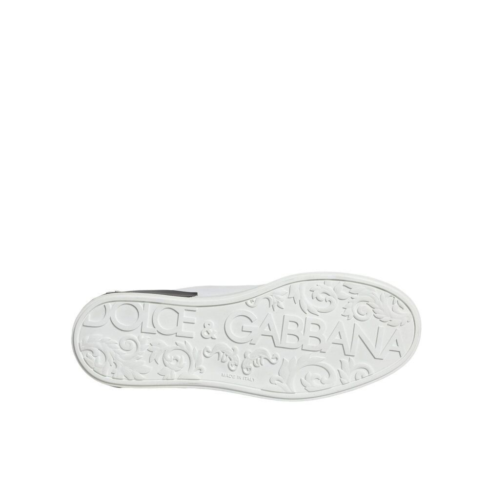 Dolce & Gabbana Dolce & Gabbana Black Leather Logo Portofino Sneaker Shoes Size US 8 / EU 41 - 7 Thumbnail