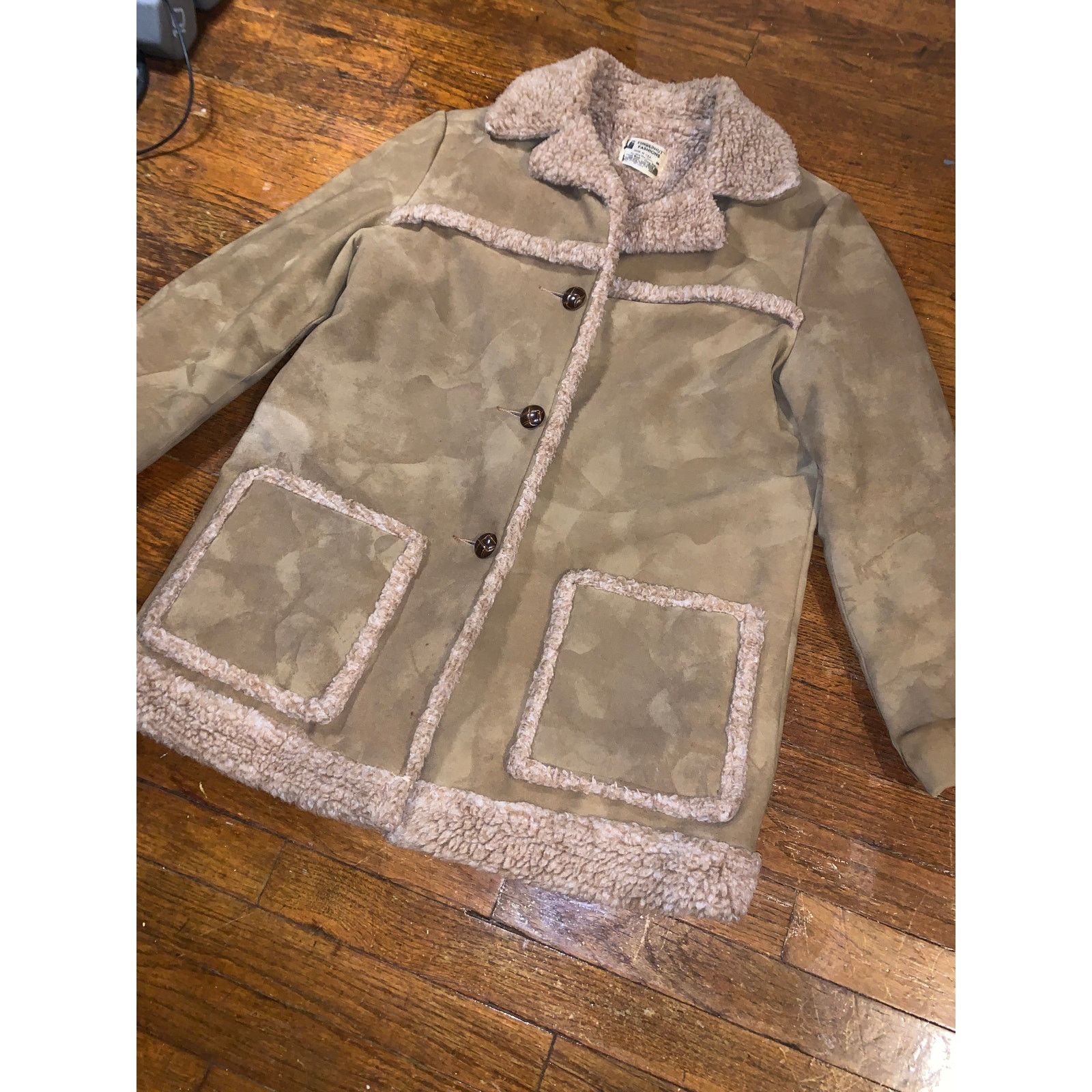 Vintage Penny Lane Coat Womens 16 Shearling Style Faux Suede Jacket Size XXL / US 16-18 / IT 52-54 - 3 Thumbnail