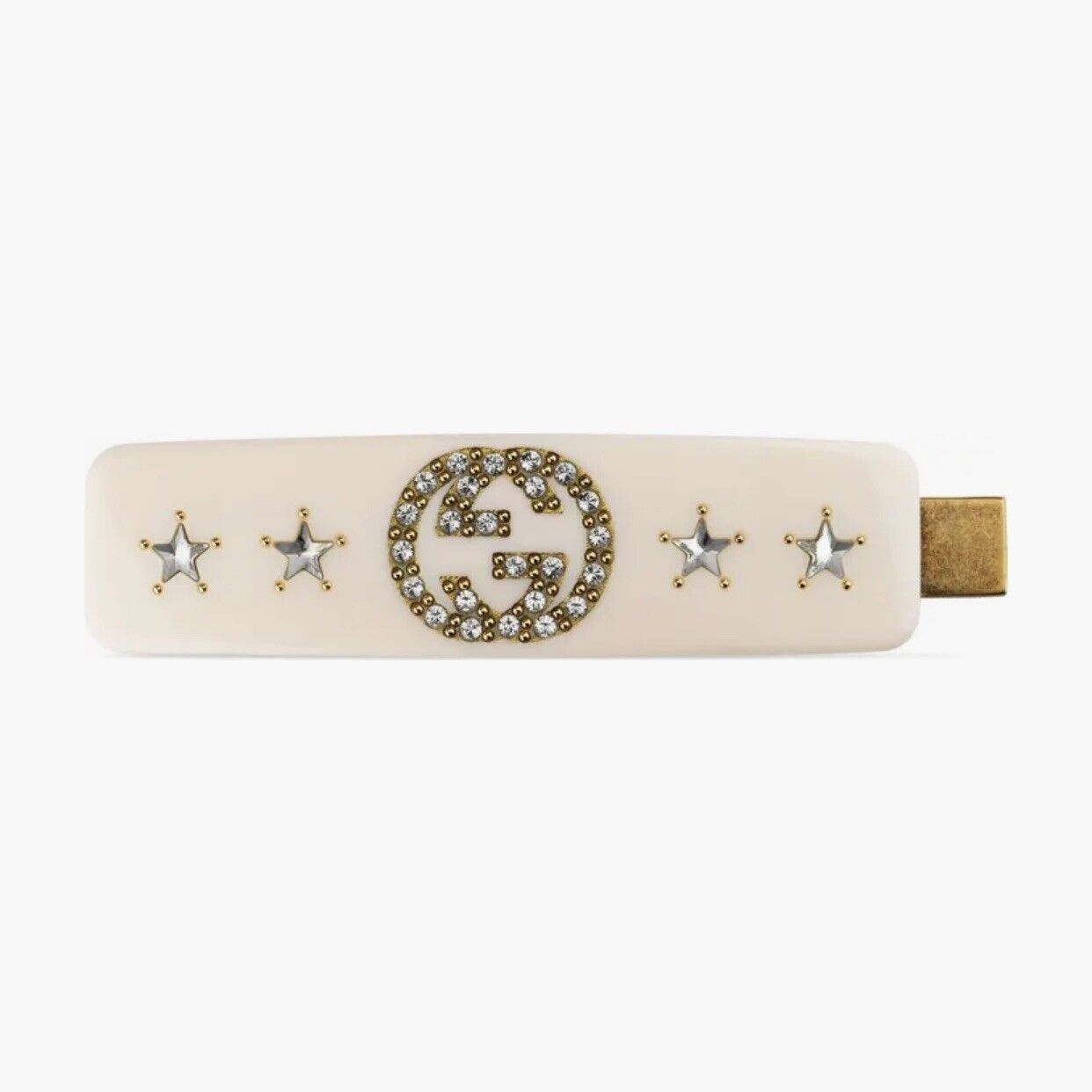 Gucci NEW GUCCI CRYSTAL HAIR INTERLOCKING G Clip White Crystal￼ Size ONE SIZE - 1 Thumbnail