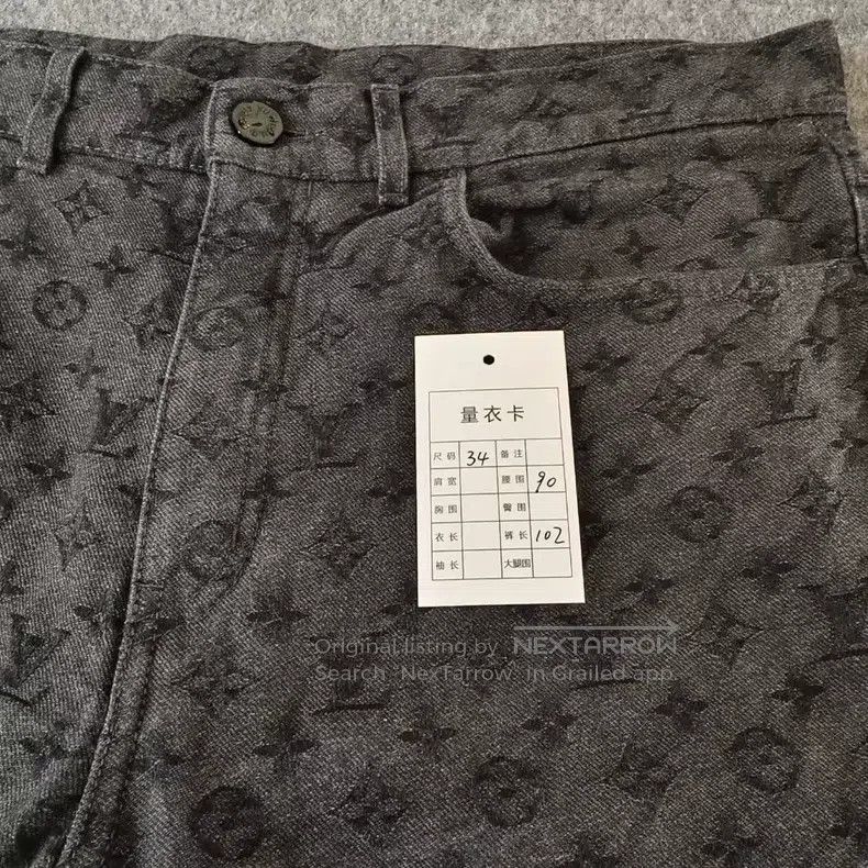 Louis Vuitton Louis Vuitton NBA Co-branded Old Flower Full LOGO Jeans Size US 34 / EU 50 - 5 Thumbnail