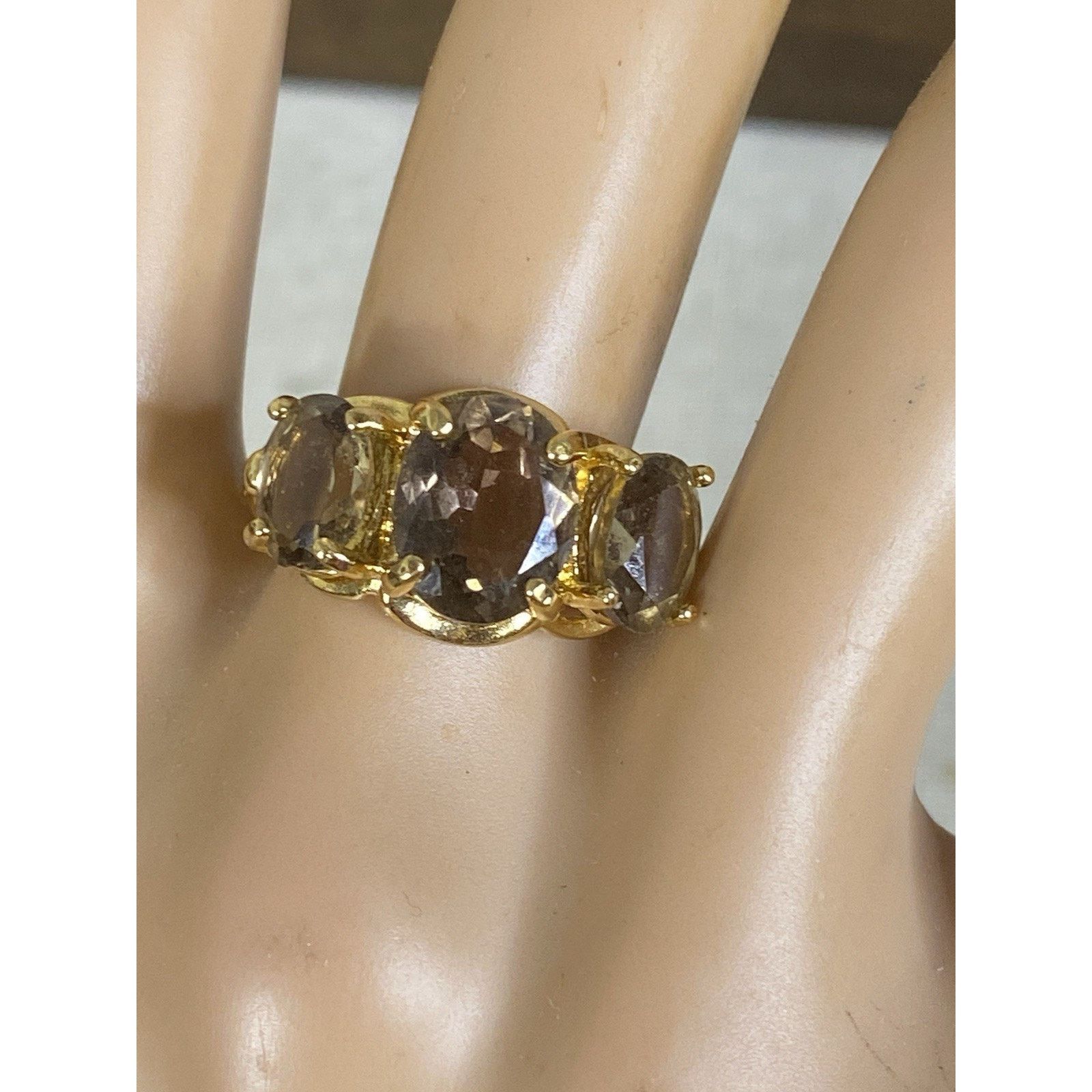 Sterling Silver UNCAS 925 Sterling Silver Gold Plated Smoky Quarts-size 8.25 Size ONE SIZE - 1 Thumbnail