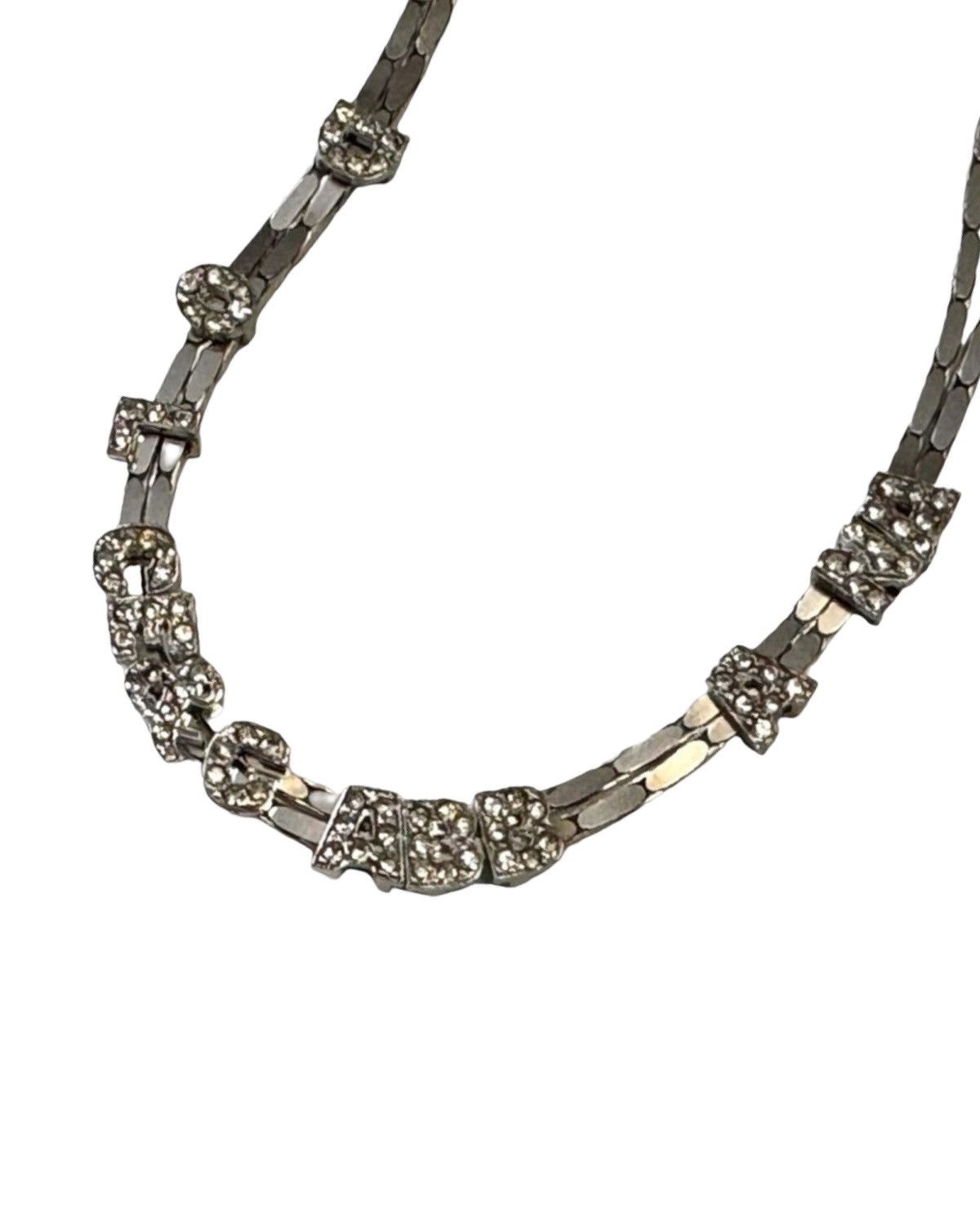 Dolce & Gabbana Embellished Spell Out Silver Necklace Size ONE SIZE - 2 Thumbnail