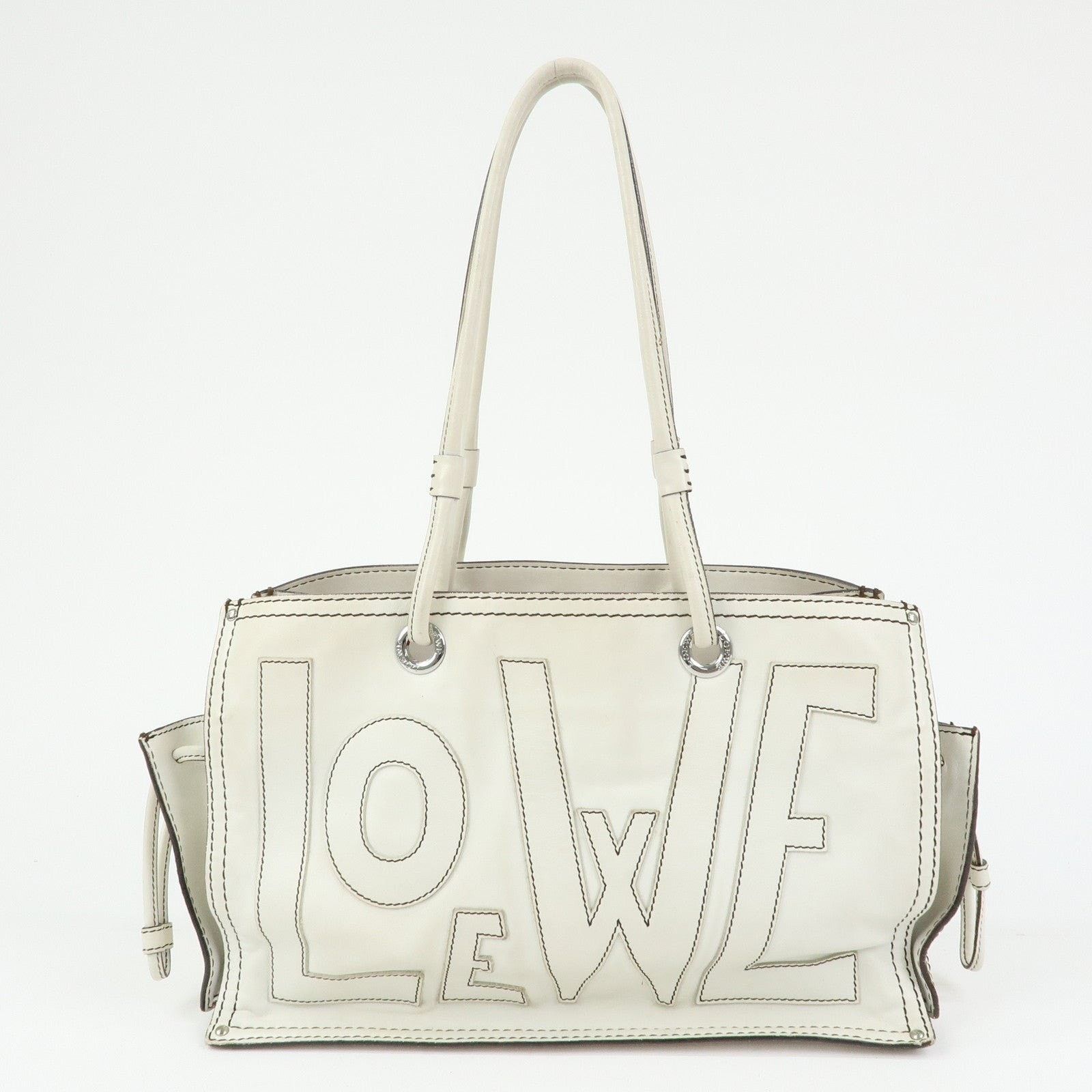Loewe Loewe Anagram Shopper Calfskin Shoulder Bag White Size ONE SIZE - 2 Thumbnail