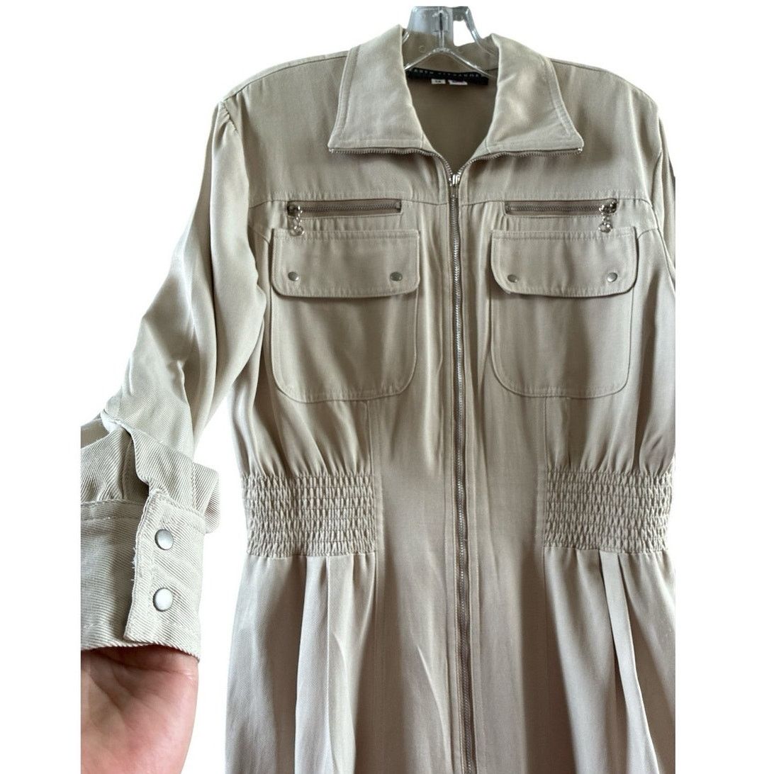 Vintage Karen Alexander vintage khaki full zip trench dress size 12 Size XL / US 12-14 / IT 48-50 - 9 Thumbnail