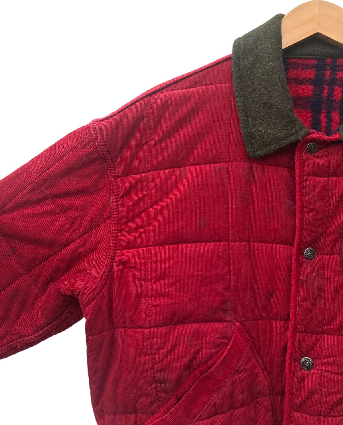 Ferre Ferre Jeans Italy Bombers Corduroy Spellout Jacket (STAINS) Size US M / EU 48-50 / 2 - 7 Thumbnail