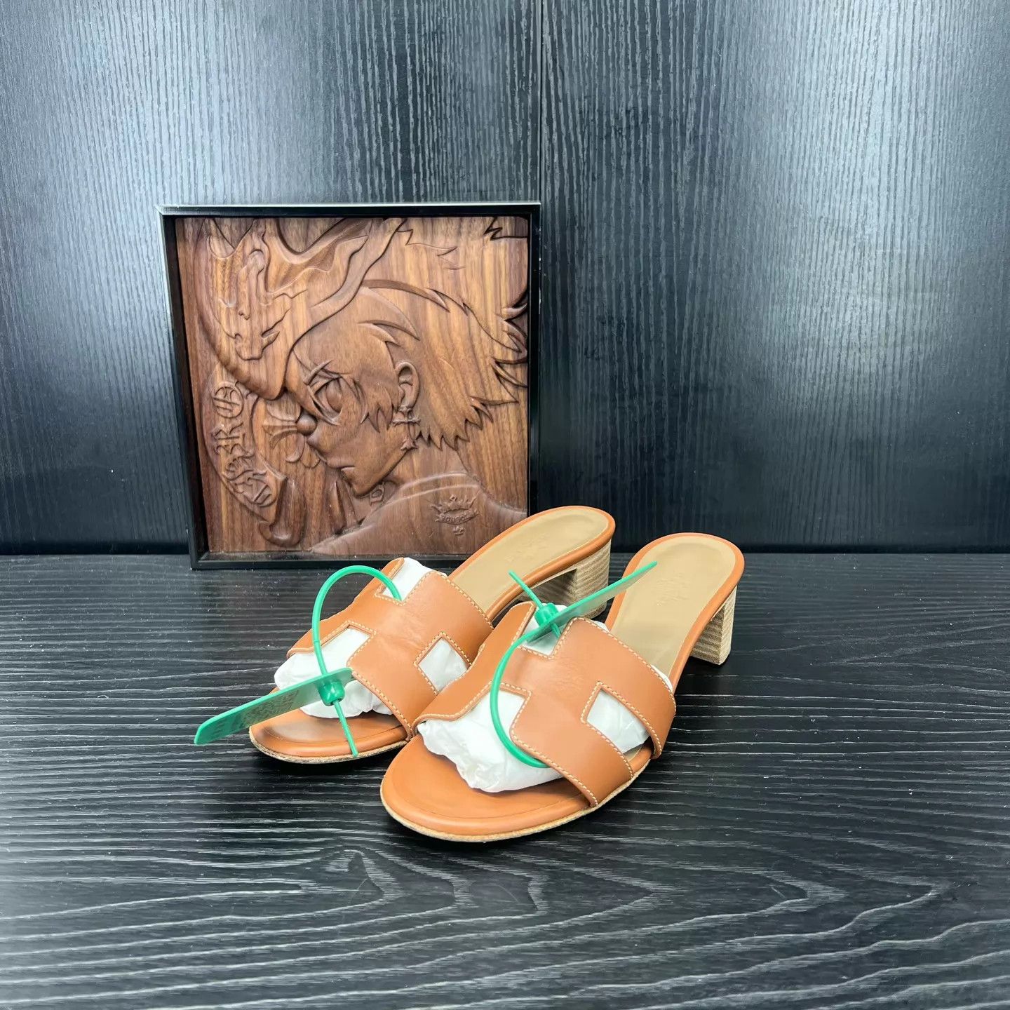 Hermes Hermès Oasis H Brown Slippers 37 Worn 1x Size US 6.5 / IT 36.5 - 1 Thumbnail