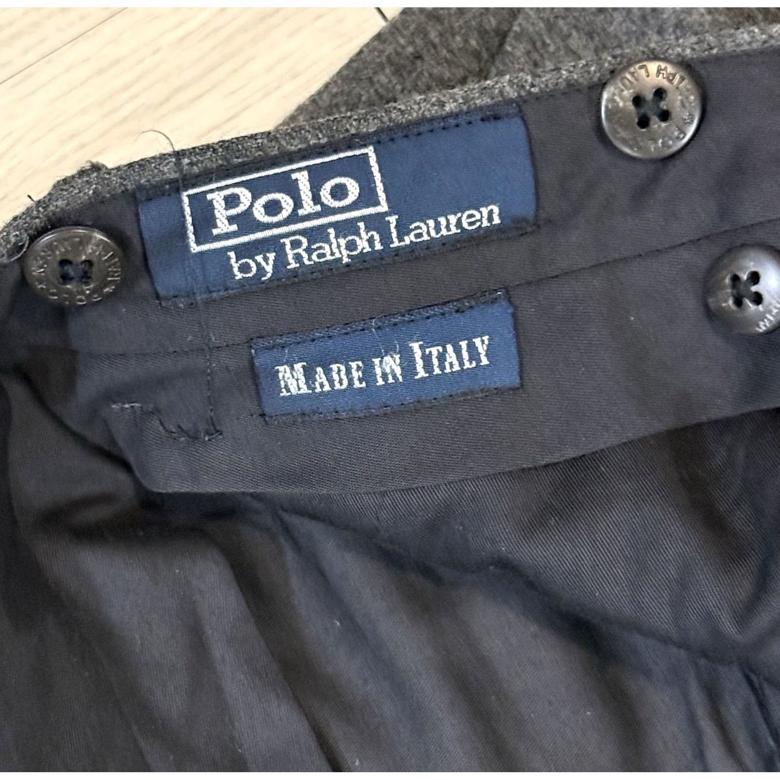 Polo Ralph Lauren VINTAGE Polo Ralph Lauren Pants Wool Cashmere Knit Pleated Straight 34x30 Gray 90s Italy Men's Dress Pants Size US S / EU 44-46 / 1 - 6 Thumbnail