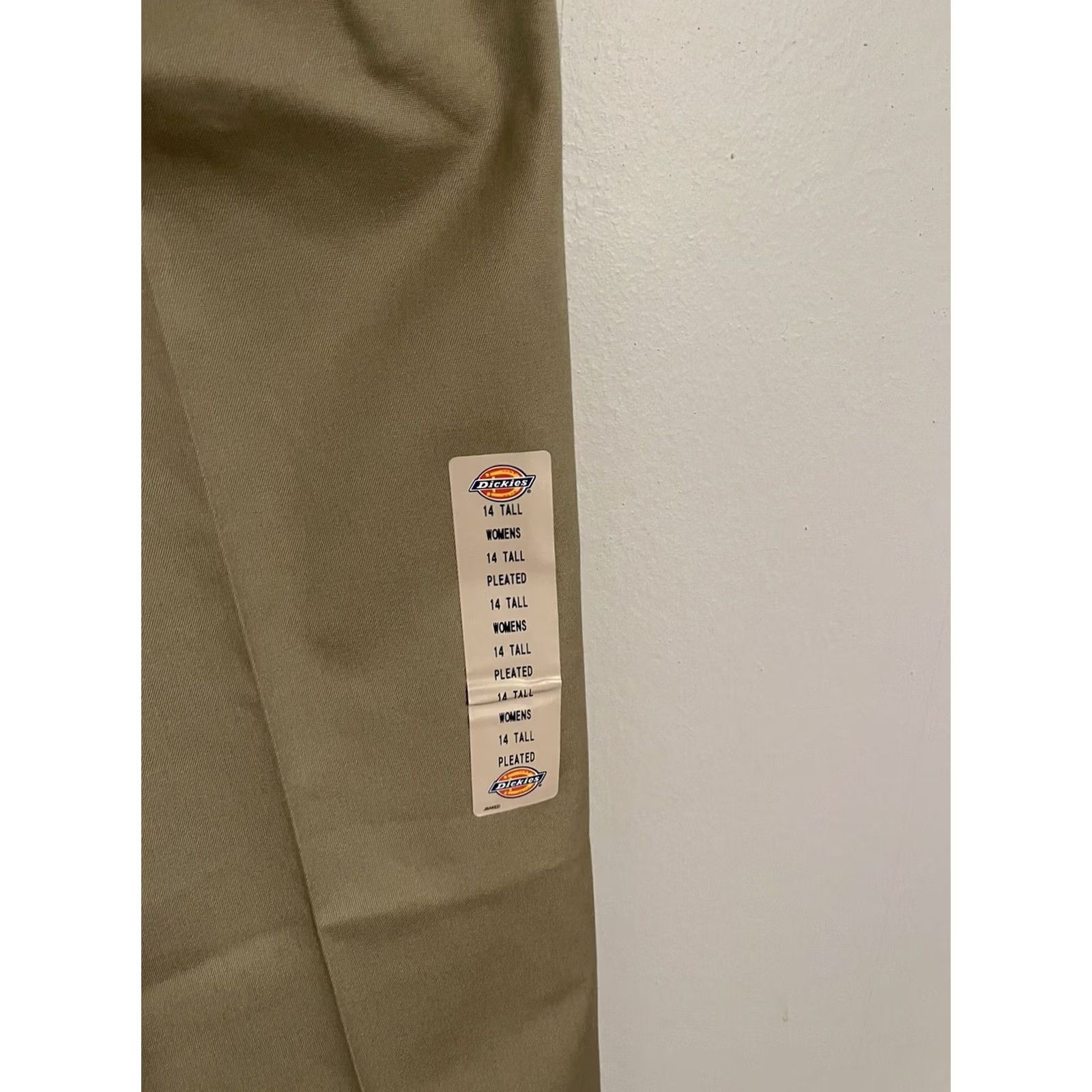 Dickies Dickies Scotchgard Khaki Work Pants Womens 14 Tall Beige Pleated Size 36" / US 14 / IT 50 - 4 Thumbnail