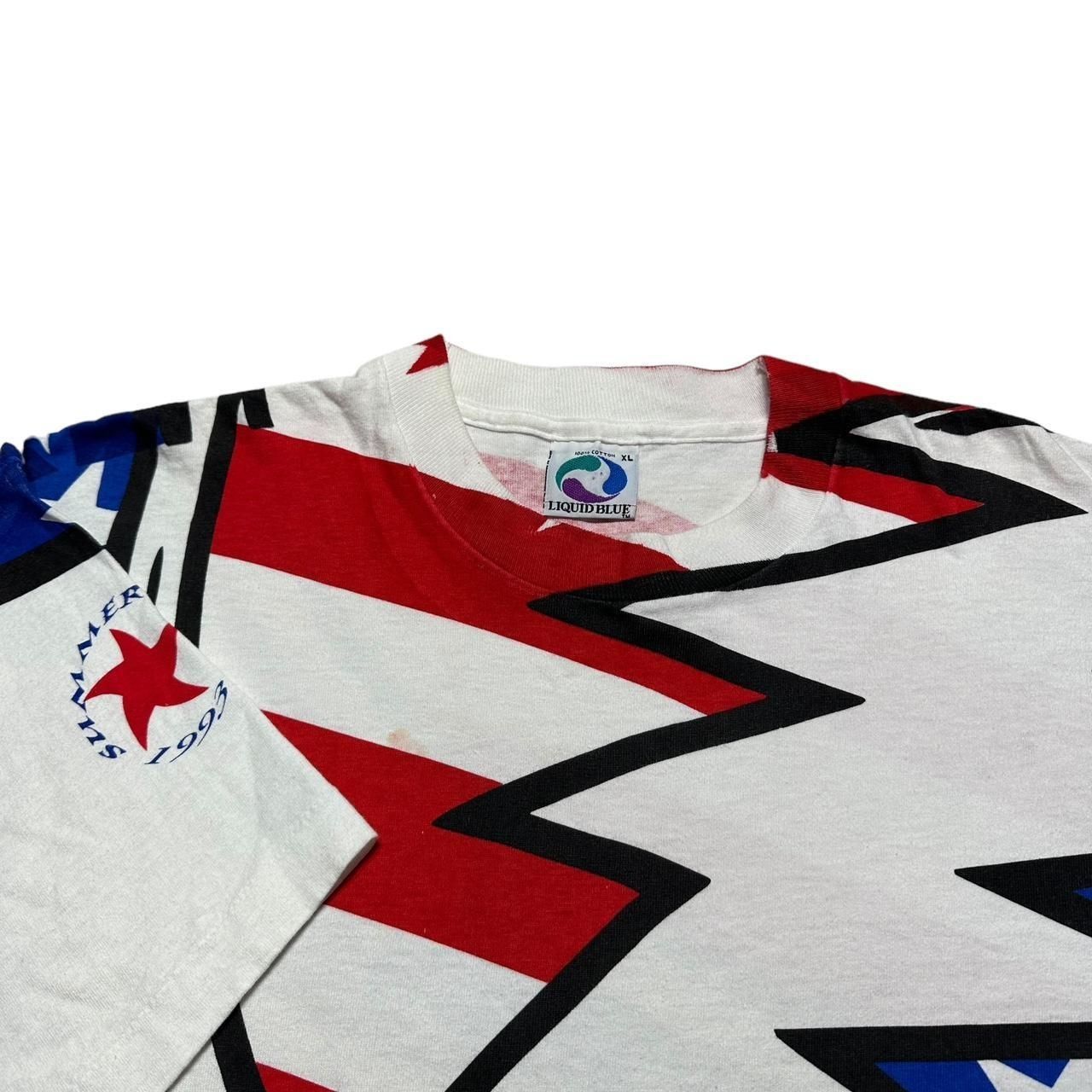 Grateful Dead × Liquid Blue × Vintage Vintage Grateful Dead American Flag Chris Pinkerton T-Shirt Size US XL / EU 56 / 4 - 4 Thumbnail