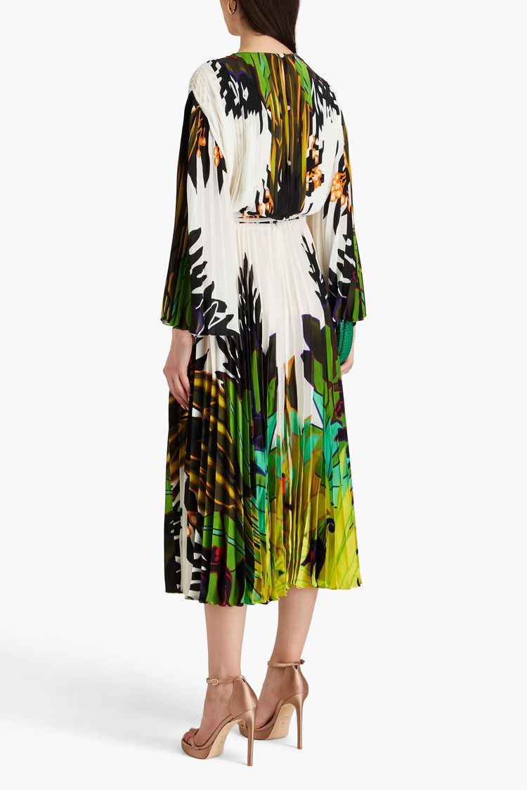 Valentino o1y0226 Midi Dress in Multicolor Size XS / US 0-2 / IT 36-38 - 3 Thumbnail