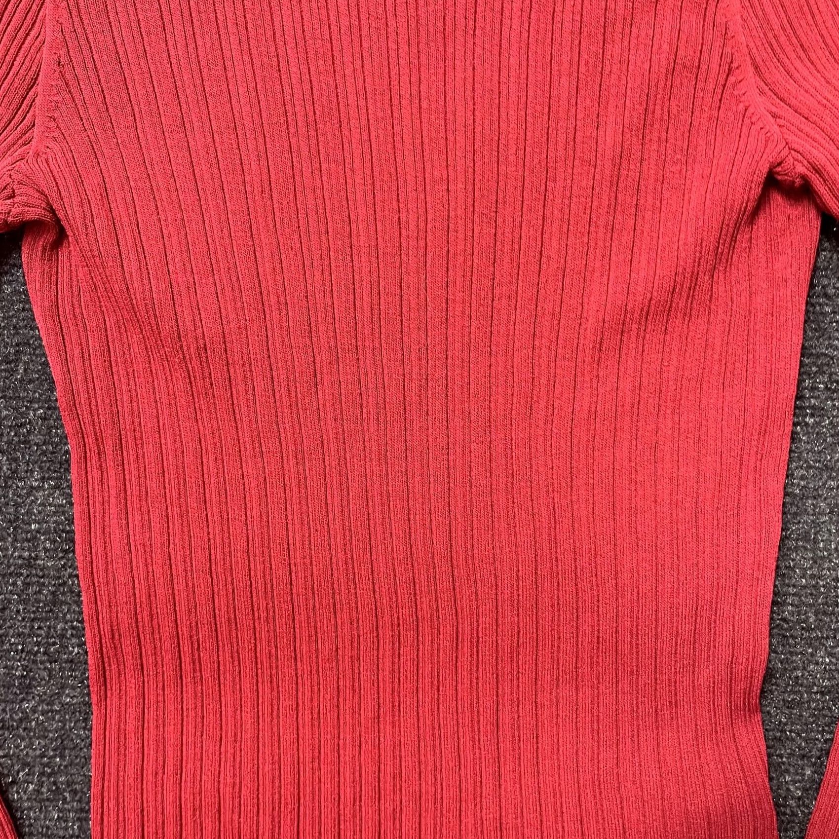 Express Express Sweater Womens Small Red Ribbed Knit Crew Neck Pullover Stretch Top Size S / US 4 / IT 40 - 2 Thumbnail