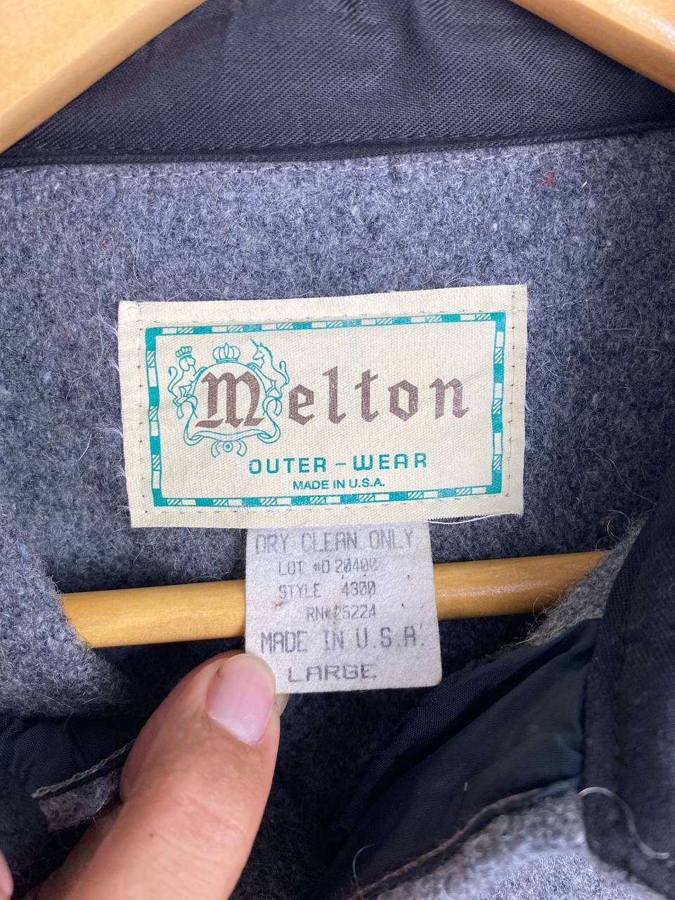 Vintage vintage melton outerwear wool jacket very nice design Size US L / EU 52-54 / 3 - 5 Thumbnail