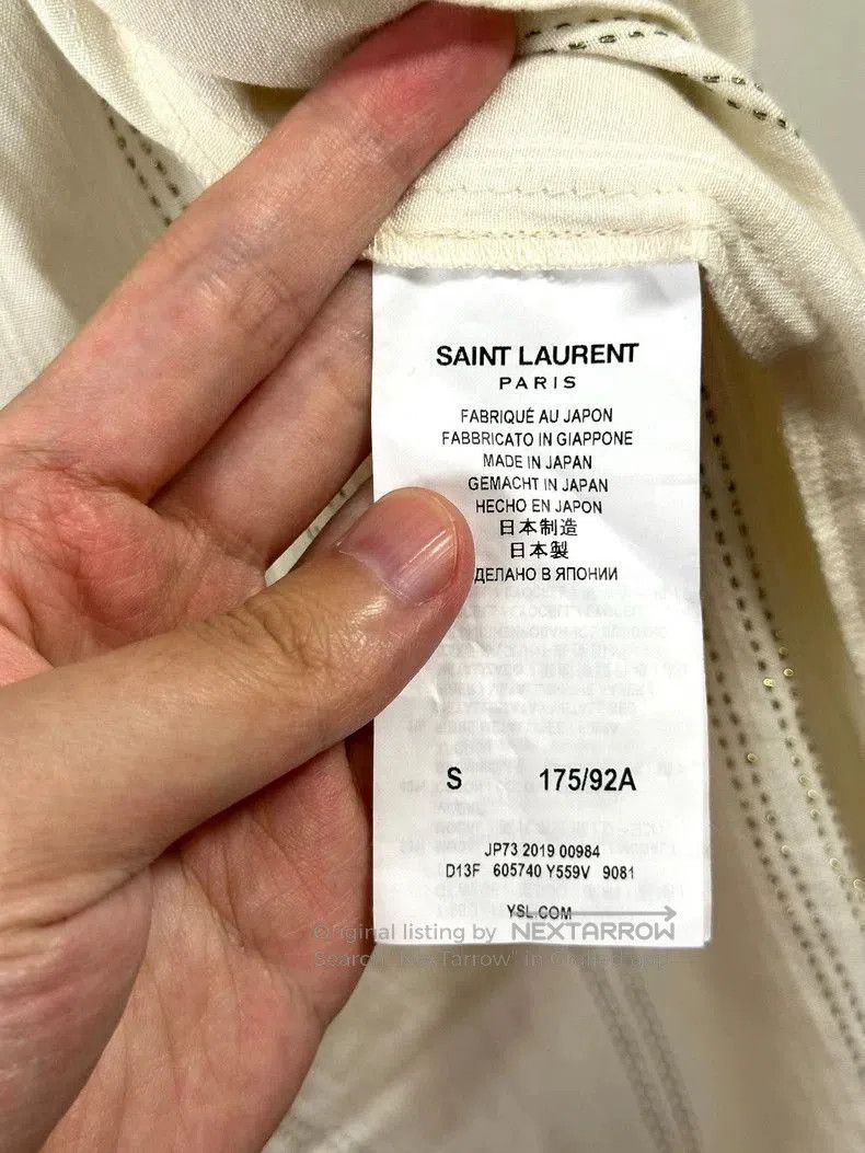 Saint Laurent Paris Saint Laurent Metallic Stripe Button-Up Shirt. Size US M / EU 48-50 / 2 - 7 Thumbnail