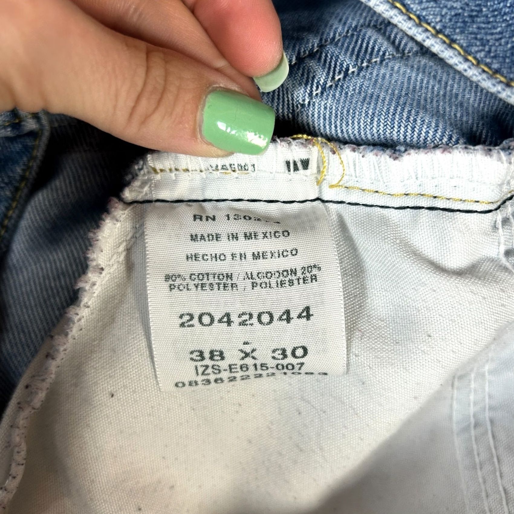 Lee Lee Jeans Men's 38X30 Blue Denim Casual Regular Fit Straight Leg Mid Rise Jeans Size US 38 / EU 54 - 6 Thumbnail
