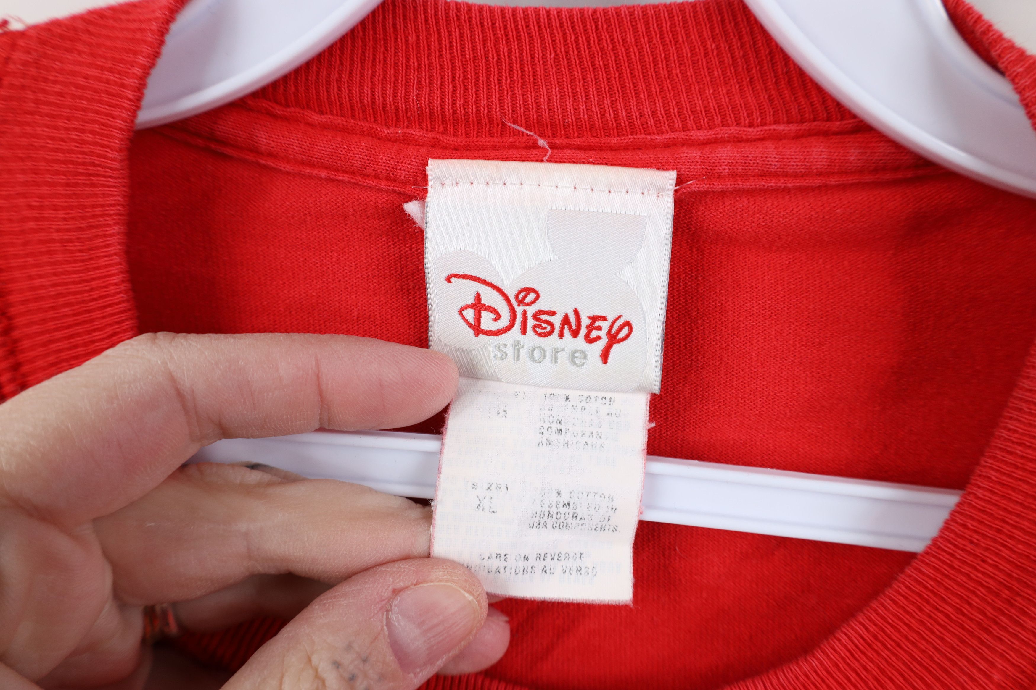 Disney Vintage 90s Y2K Disney Spell Long Sleeve T-Shirt Red Cotton Size XL / US 12-14 / IT 48-50 - 8 Thumbnail