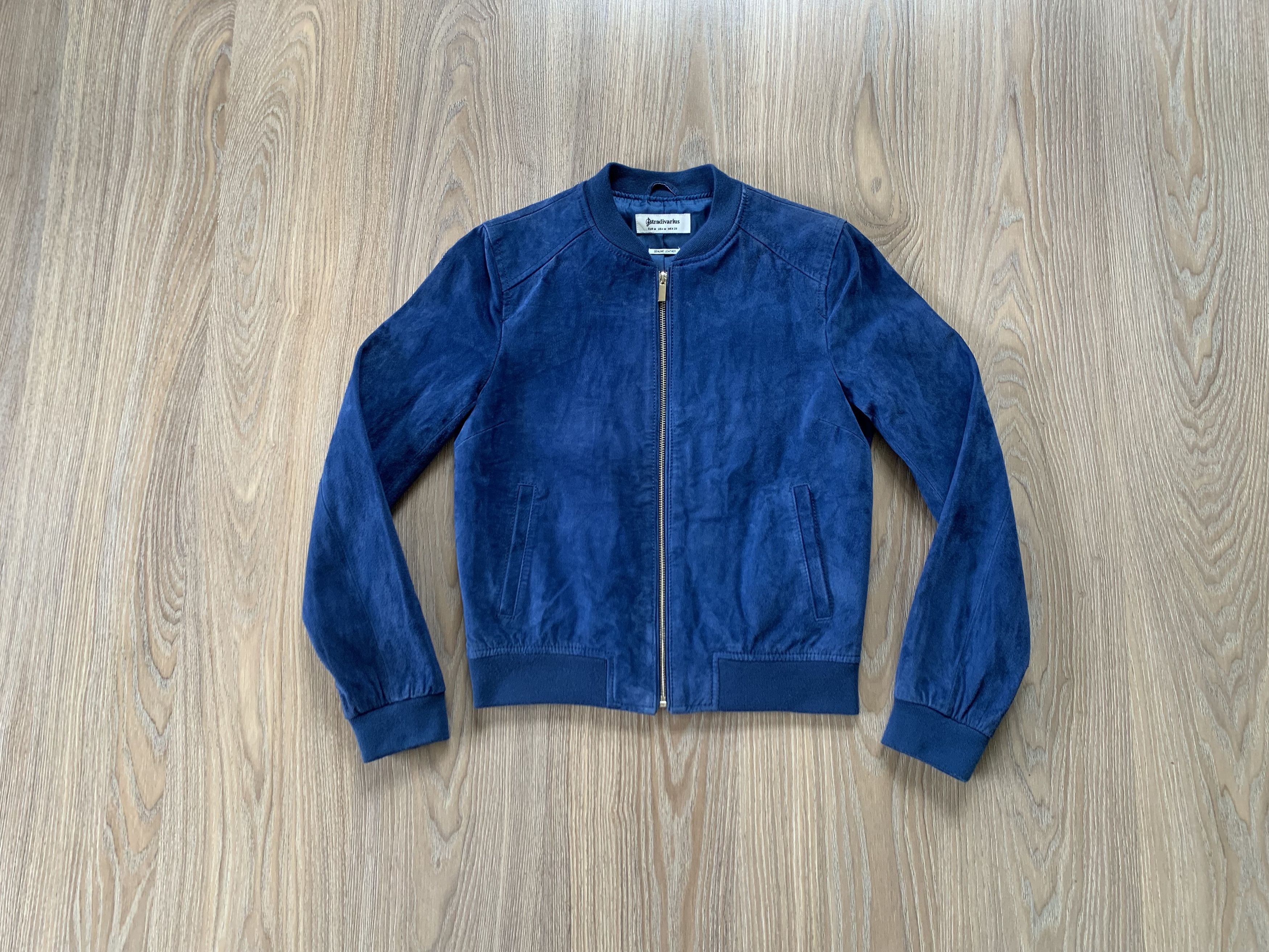 Stradivarius Stradivarius Suede Blue Women’s Bomber Jacket Size M / US 6-8 / IT 42-44 - 9 Thumbnail