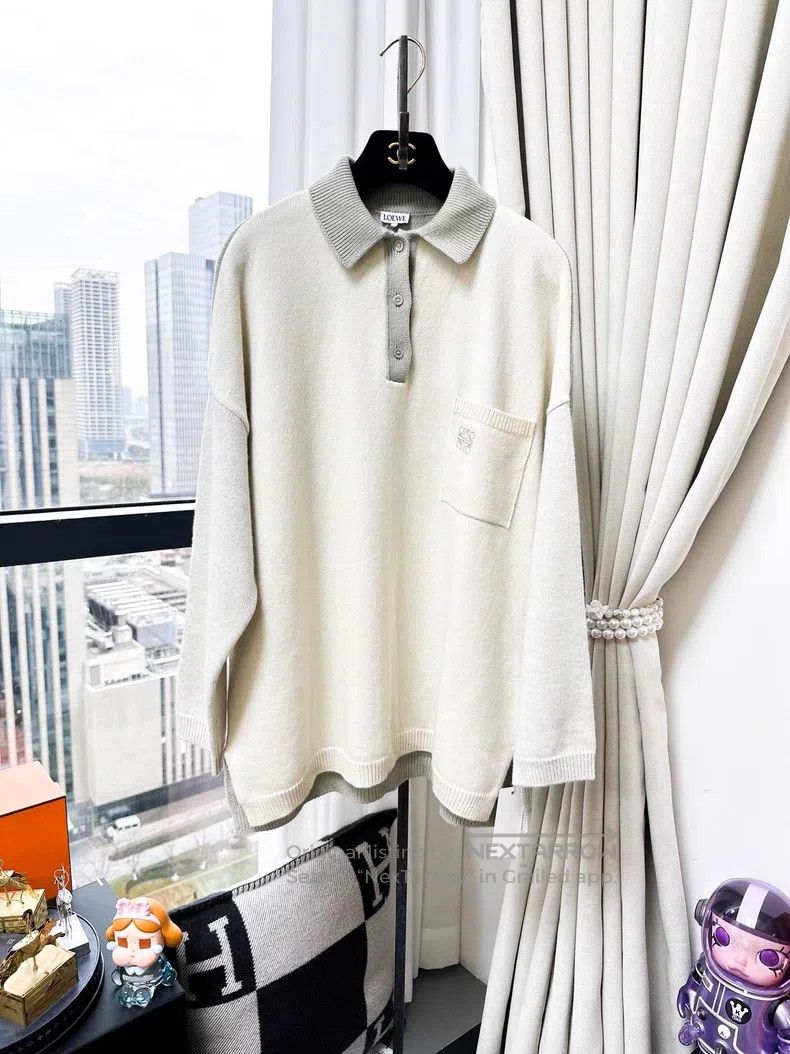 Loewe Loewe Color-blocked wool pocket logo embroidered polo shir Size XS / US 0-2 / IT 36-38 - 1 Thumbnail