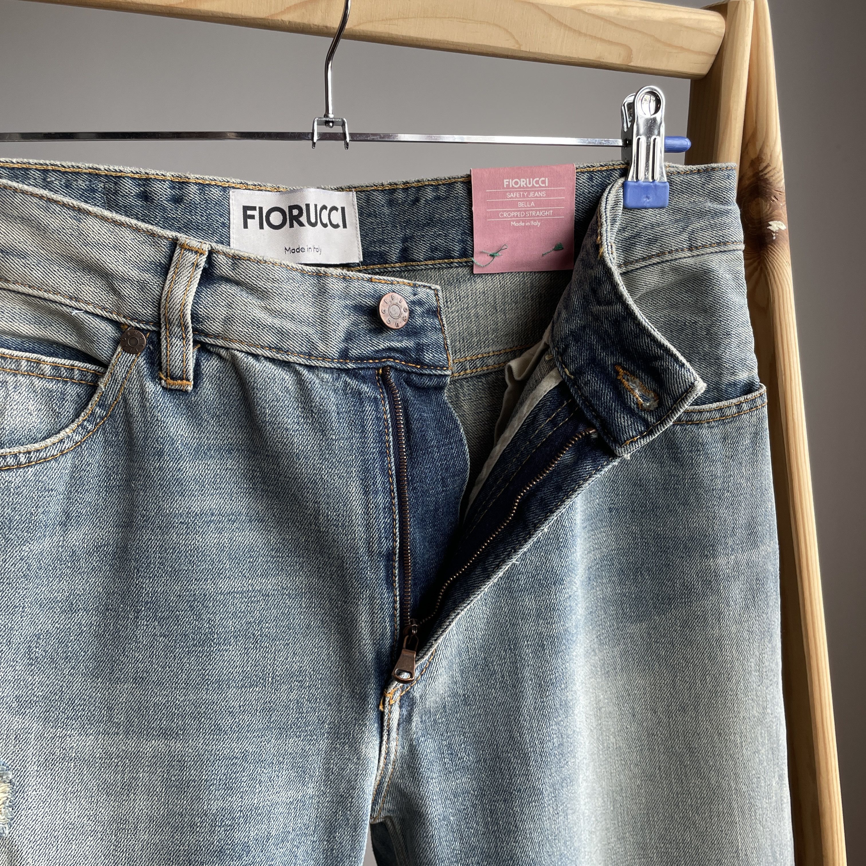 Fiorucci Fiorucci Bella Cropped Straight Distressed Selvedge Denim Size 30" / US 8 / IT 44 - 5 Thumbnail