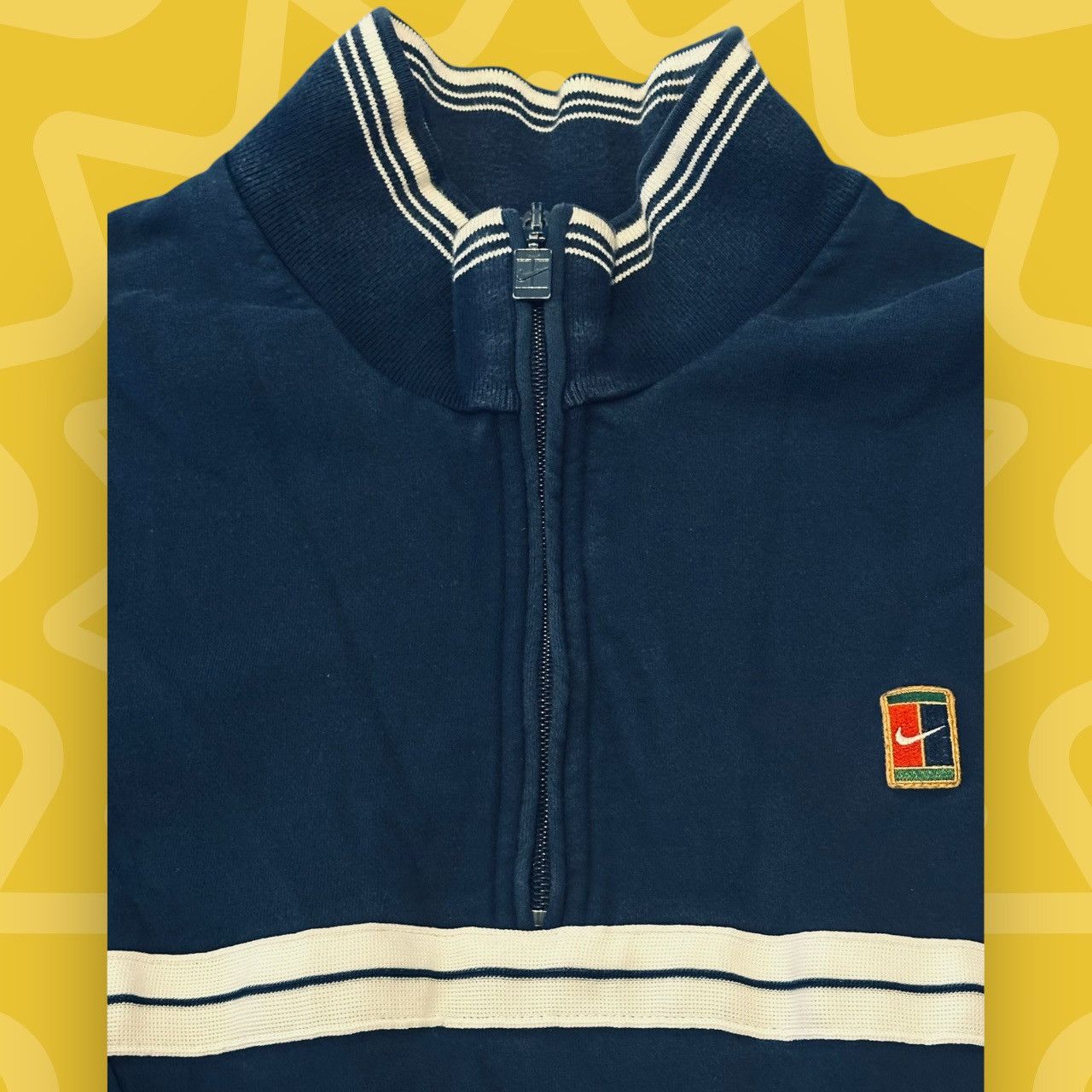 Nike Navy/White 1992 Nike Court Heritage 1/4 Zip Jacket- Size Lg Size US L / EU 52-54 / 3 - 2 Thumbnail