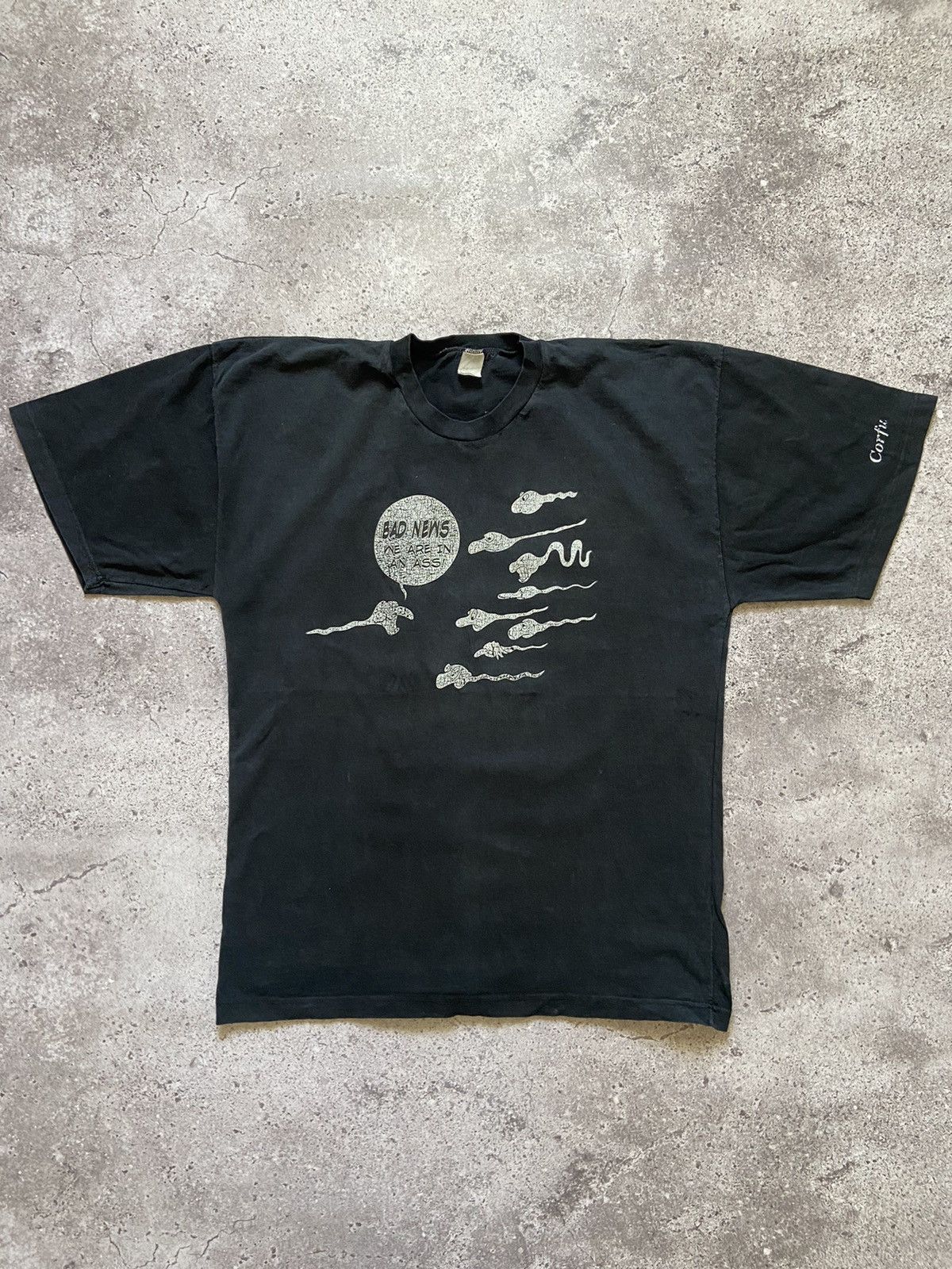 Band Tees × Vintage 90’s Vintage Sperm “Bad News We are in an ass” Humor Art Tee Size US L / EU 52-54 / 3 - 2 Thumbnail