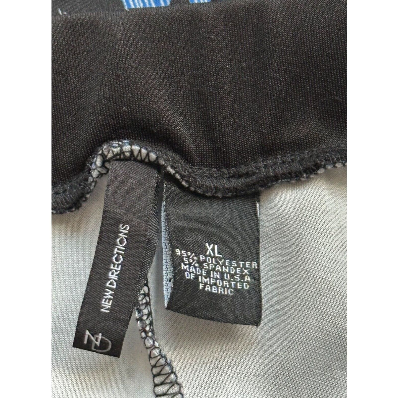 Vintage New Directions Pants Straight Leg Geometric Print Blue & Black Size XL Size 40" / US 18 - 4 Thumbnail