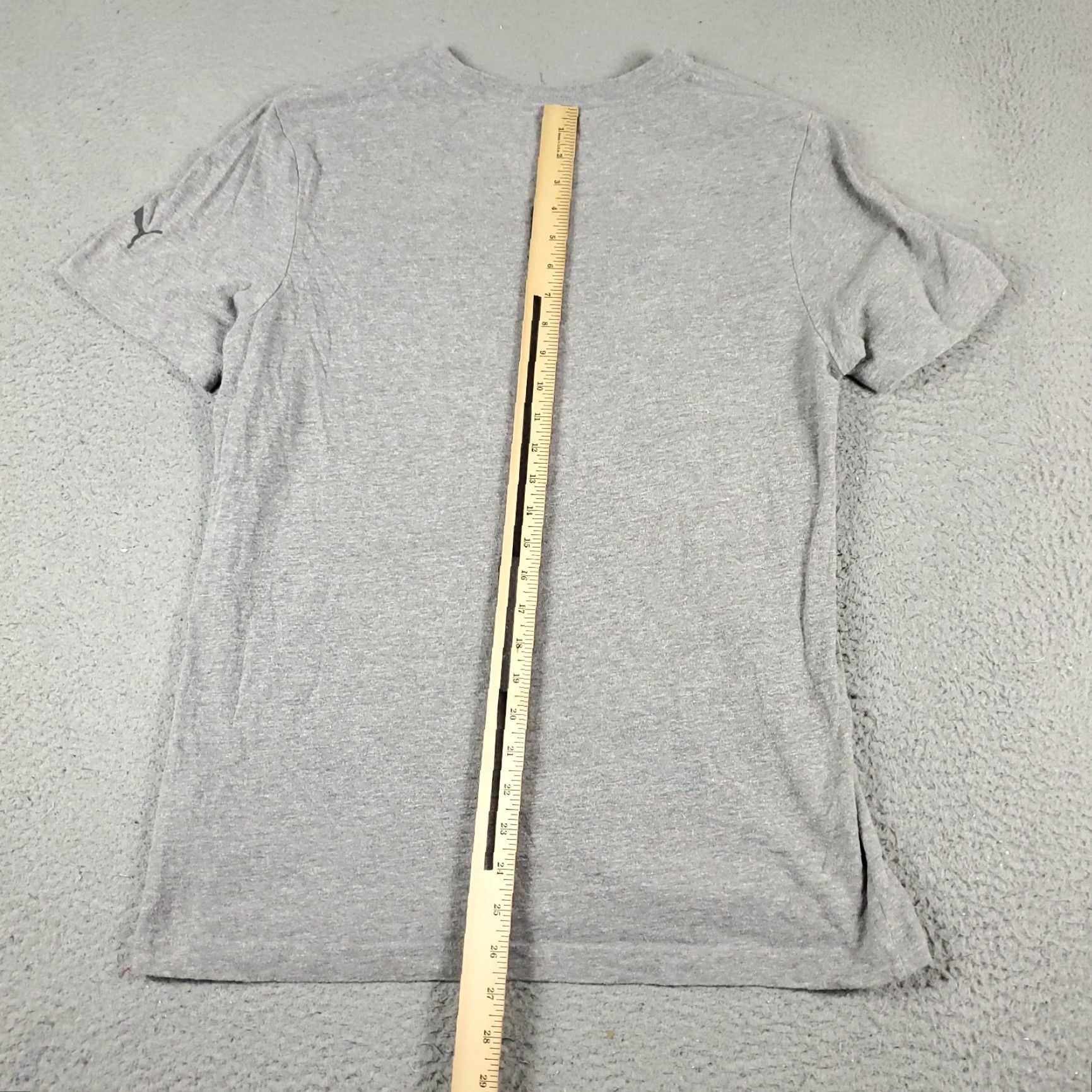 Puma PUMA Shirt Adult Medium Gray Cotton Blend Short Sleeve Crew Neck Logo Sports Mens Size US M / EU 48-50 / 2 - 6 Thumbnail