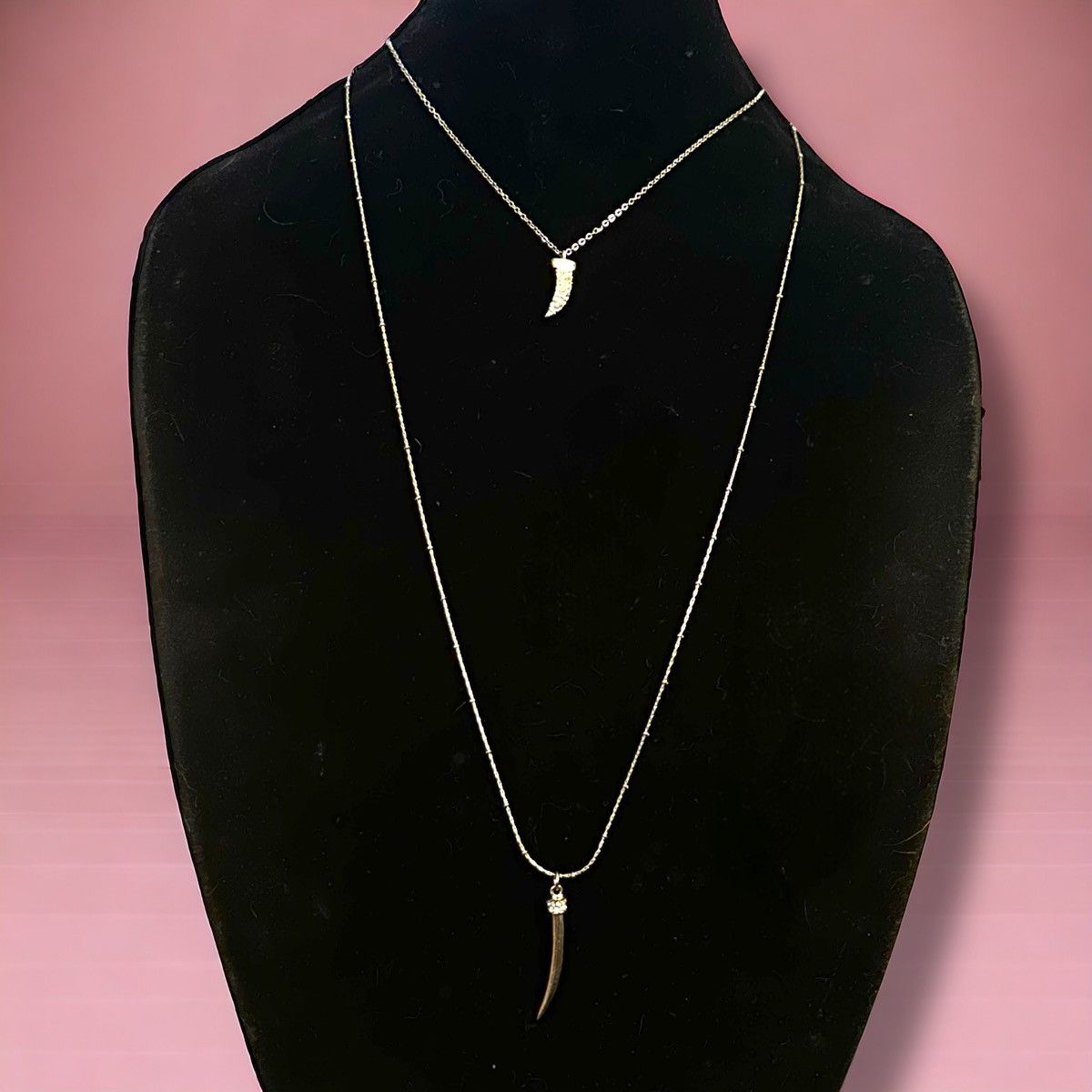 Express Express silver tone long layered horn pendant necklace Size ONE SIZE - 1 Thumbnail