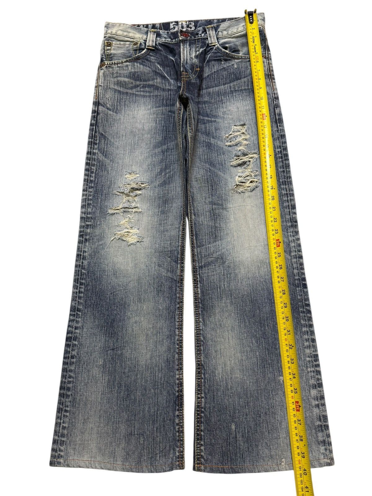 Edwin Vintage 90s Edwin 503 Faded Wash Distressed Wide Leg Baggy Size US 32 / EU 48 - 10 Thumbnail