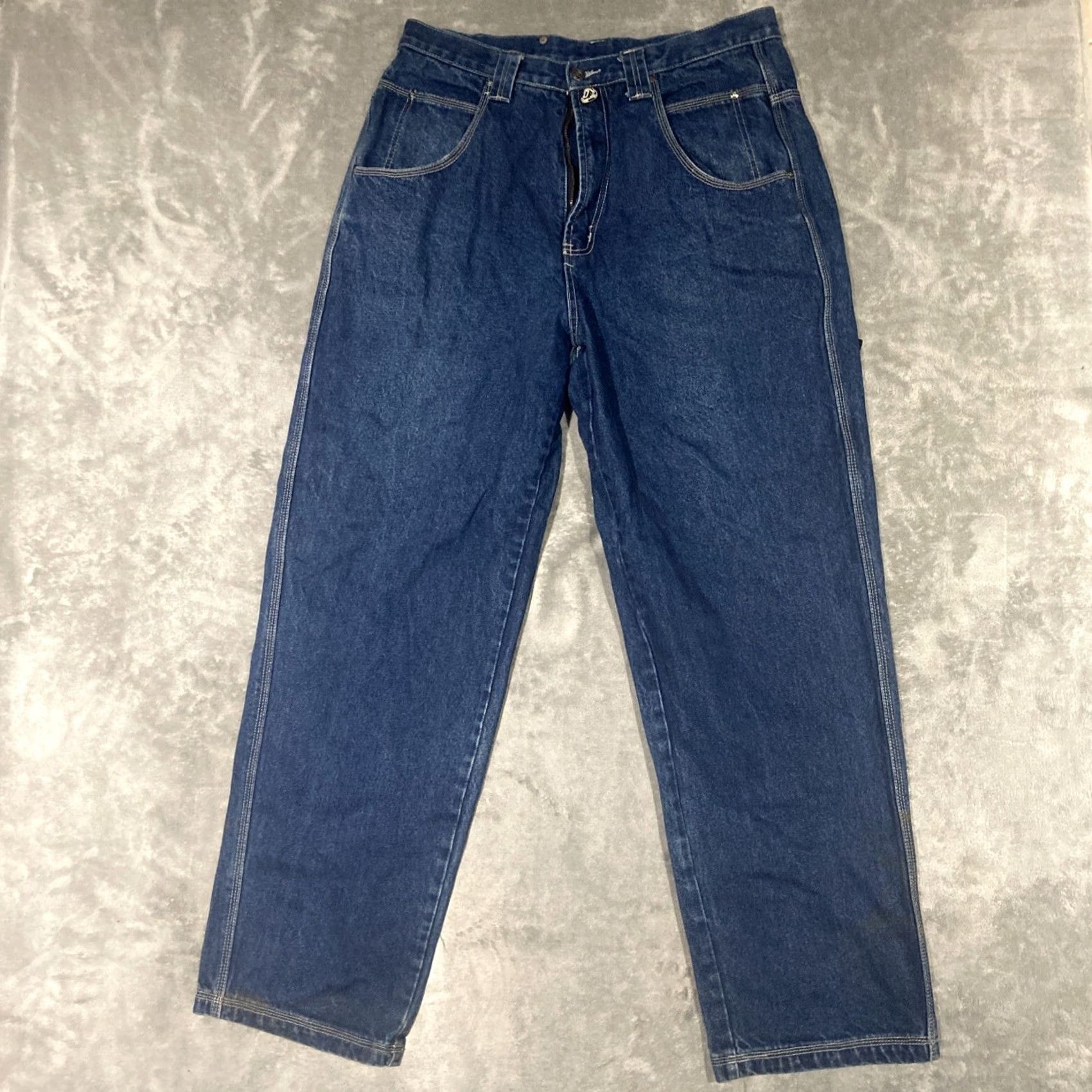 Southpole VINTAGE Southpole Jeans 34x32 Dark Wash Denim 5-Pocket Embroidered Logo Hip Hop Wide-Leg Men Mens Regular 90s Y2K Size US 34 / EU 50 - 3 Thumbnail
