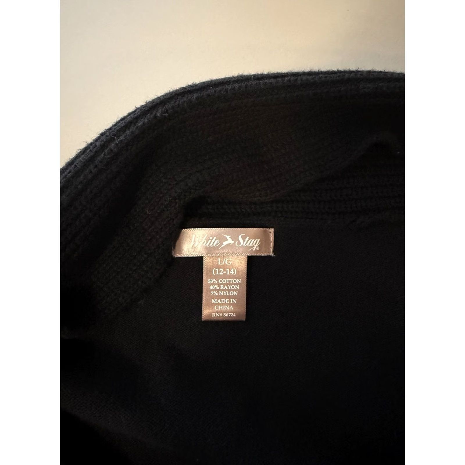 Vintage White Stag Womens Sweater Size L Black Open Cardigan Minimal Basic Dark Academia Poetry Size L / US 10 / IT 46 - 3 Thumbnail