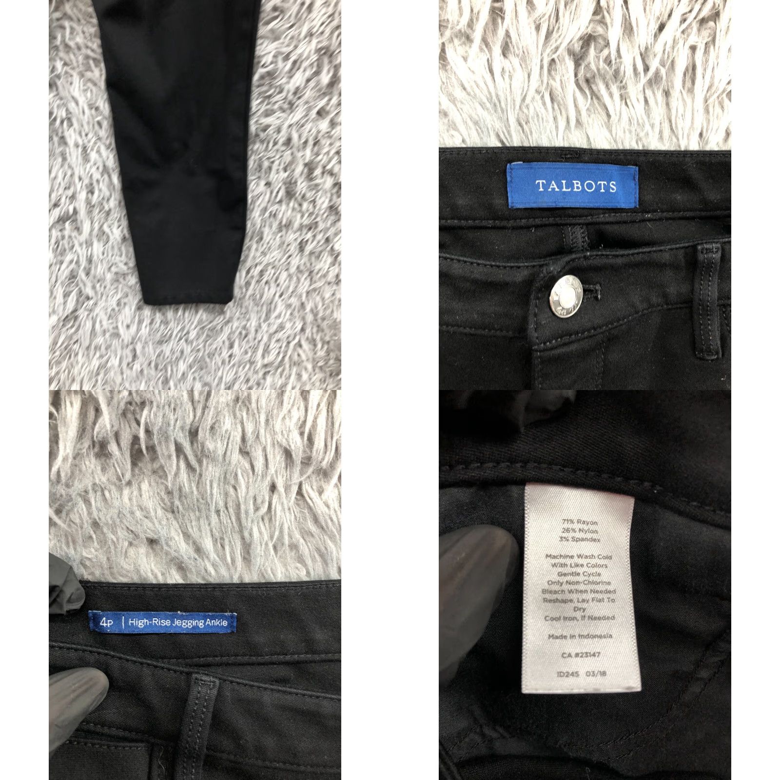 Talbots Talbots Black Jegging Pant Women Petite 4P High Rise Ankle Pants Straight Inseam 23 in Mid Rise Button Pockets Stretch Knit Material Cozy White? Size 27" / US 4 / IT 40 - 8 Thumbnail