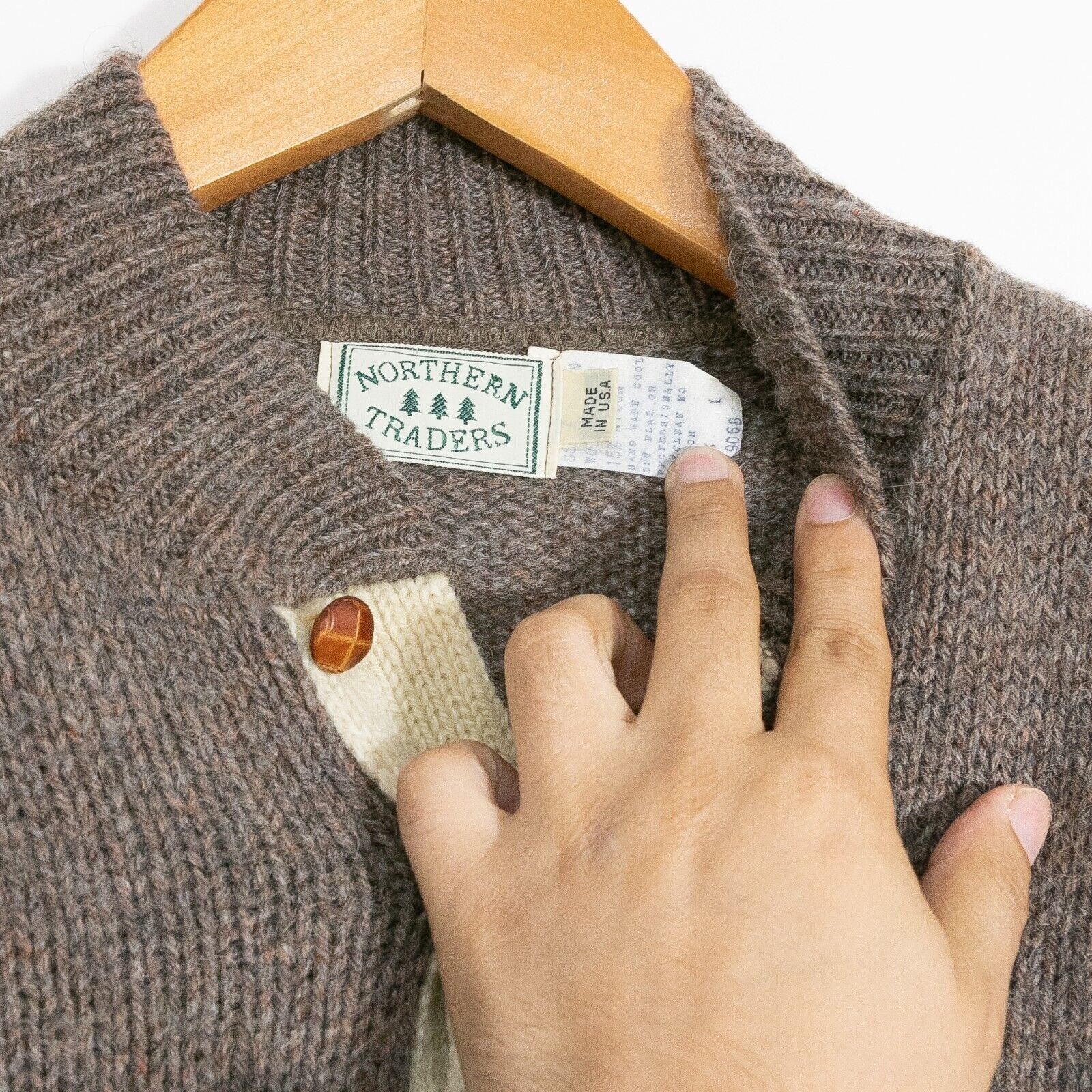 Vintage Vintage Henley Wool Sweater Mens Large - Jumper Speckled Size US L / EU 52-54 / 3 - 3 Thumbnail