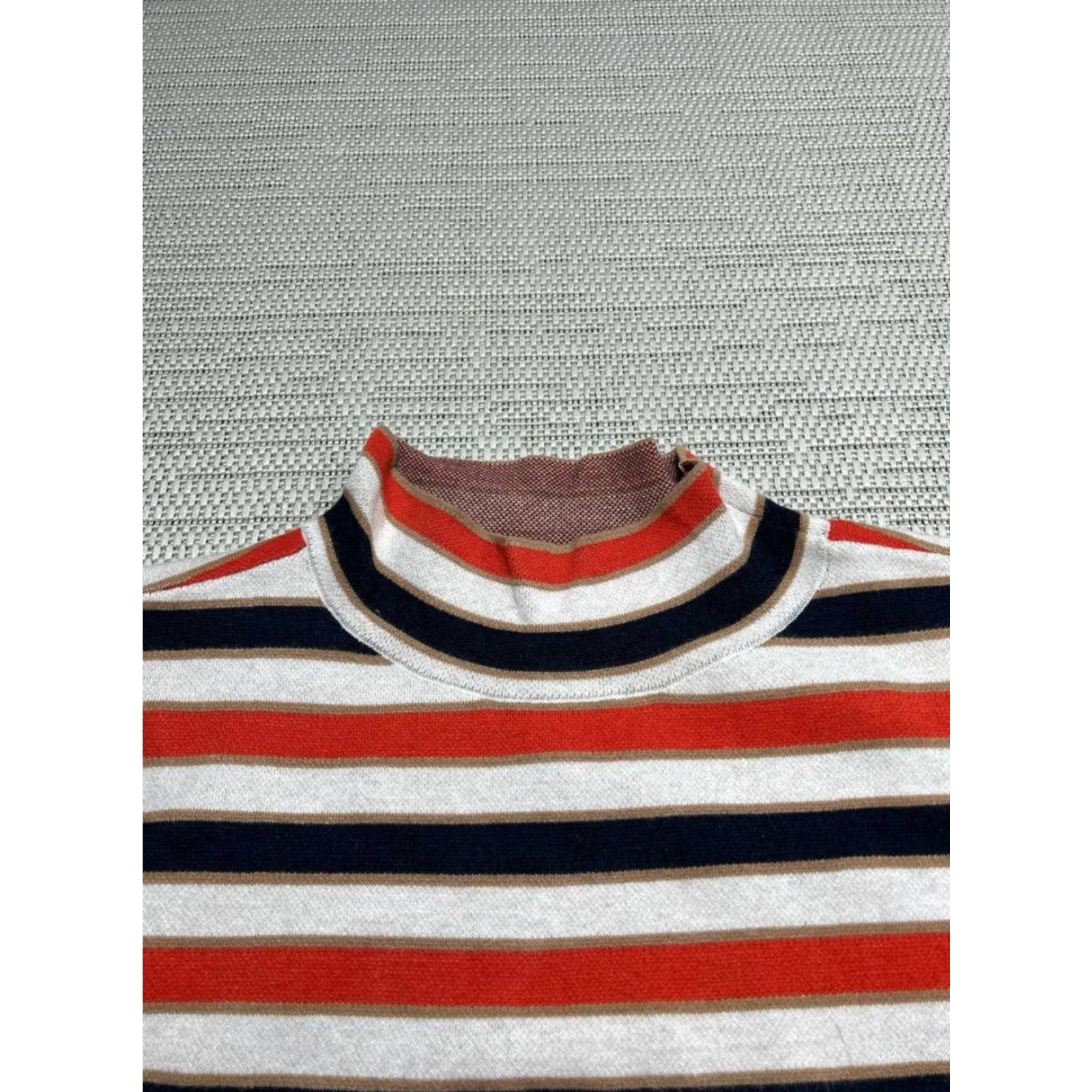 Anthropologie Maeve Sweater Womens Medium Orange White Black Knit Pullover Size M / US 6-8 / IT 42-44 - 2 Thumbnail