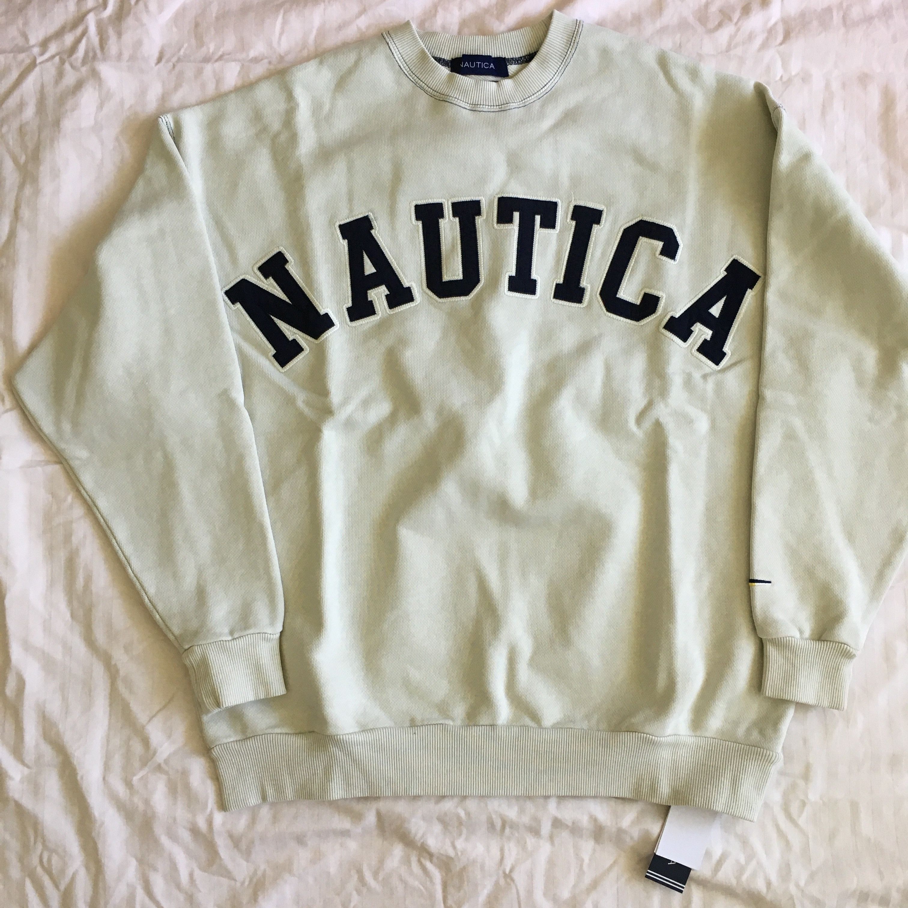 image of Nautica Japan Heavyweight Crewneck in Greige, Men's (Size Small)