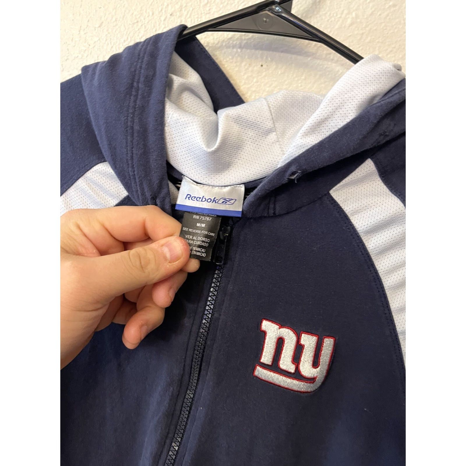 Reebok New York Giants Reebok Hoodie Womens M Blue Full Zip No Drawstring Size M / US 6-8 / IT 42-44 - 2 Thumbnail