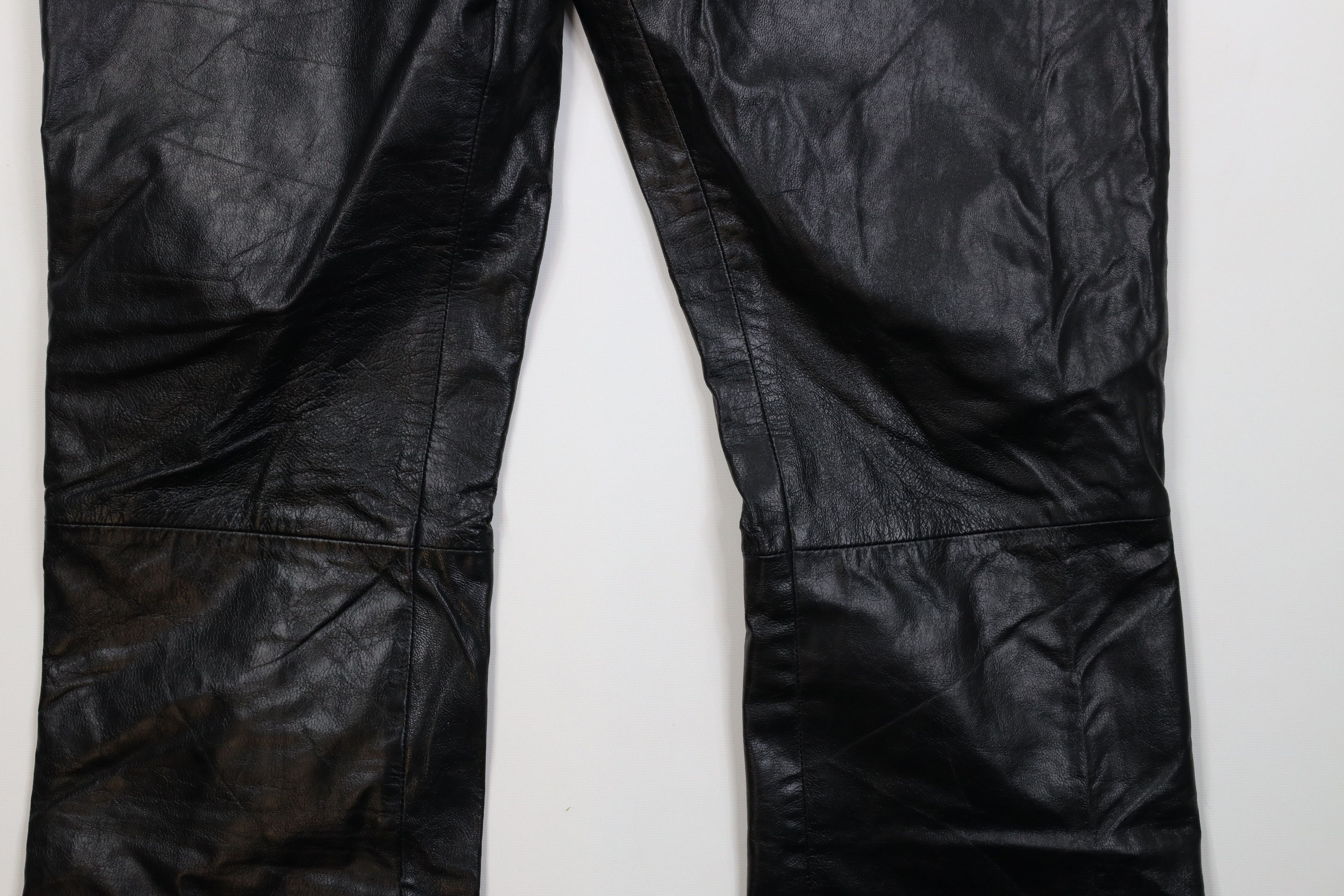 Vintage Vintage 90s Streetwear Flared Wide Leg Leather Pants Size 36" / US 14 / IT 50 - 4 Thumbnail