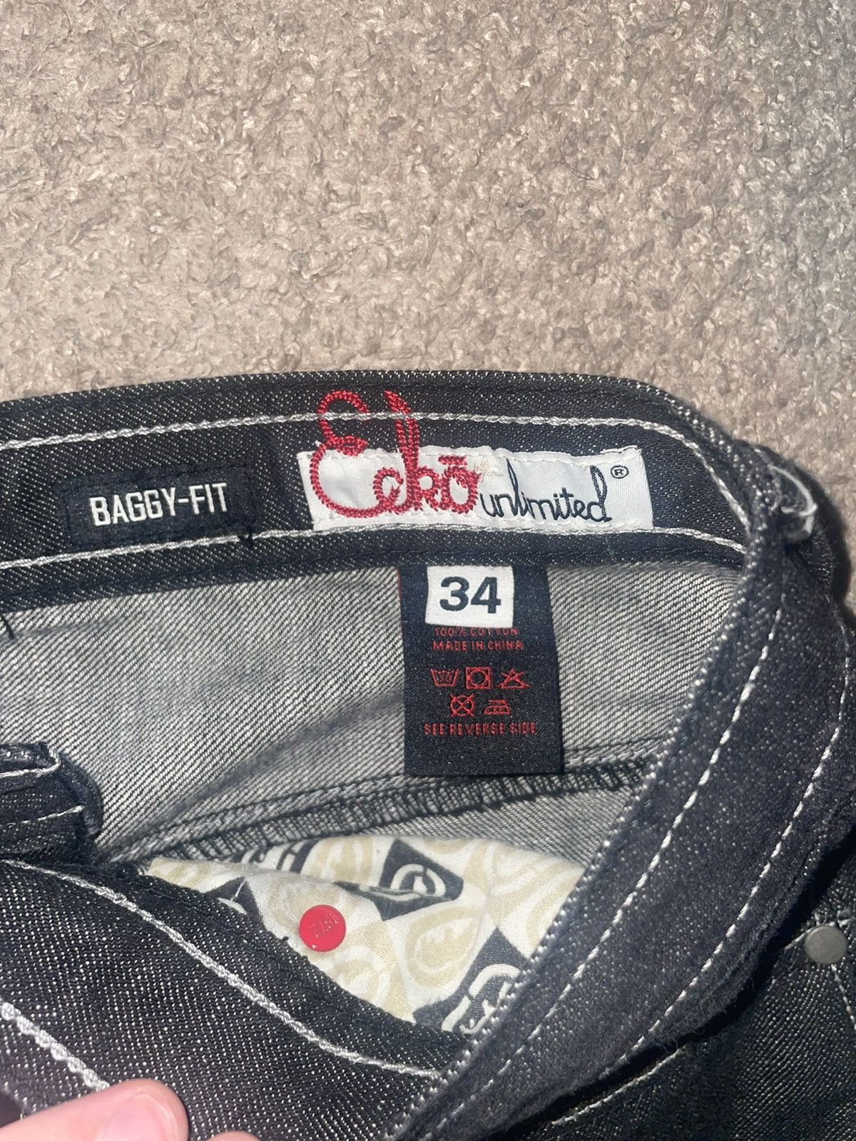 Ecko Unltd. × Vintage RARE ECKO UNLTD. GREY BAGGY FIT JEANS Size US 34 / EU 50 - 7 Thumbnail