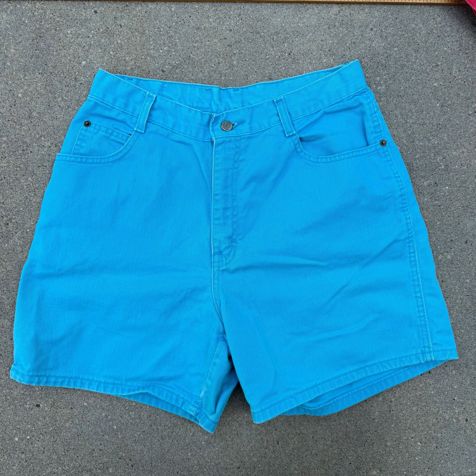 90s Gitano High Rise Teal Turquoise Blue Mom Jean Shorts 14