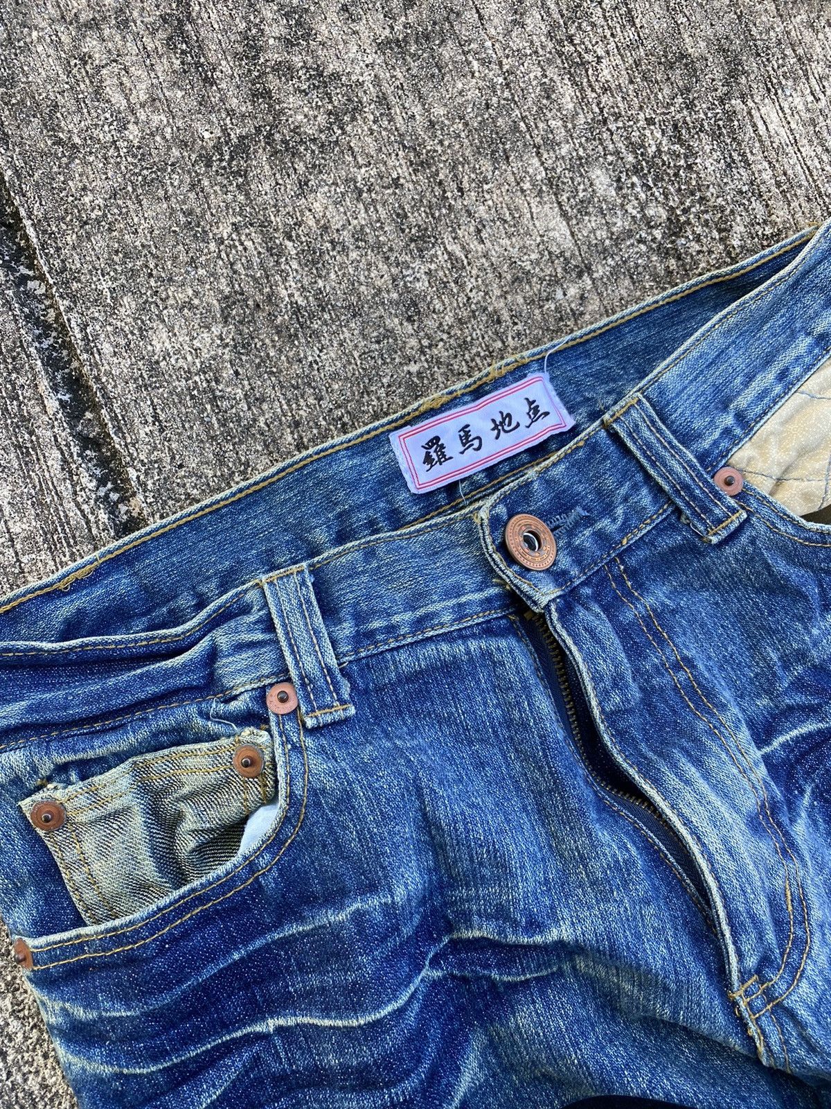 Japanese Brand Vintage Embroidery Sukarjan Denim -Look like Kurakuri Design Size US 31 - 10 Thumbnail