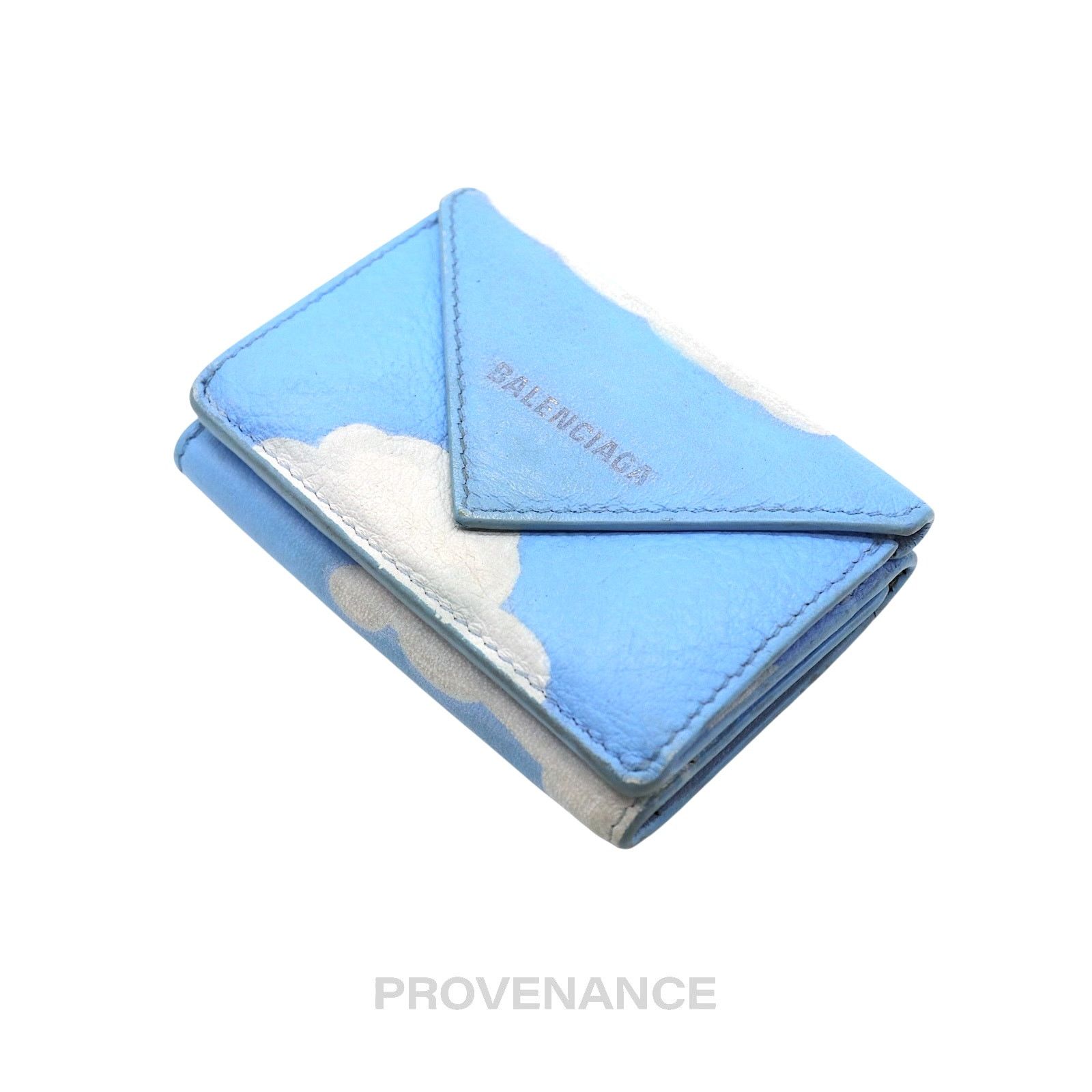 Balenciaga 🔴 Balenciaga Papier Mini Card Wallet - Cloud Blue Leather Size ONE SIZE - 3 Thumbnail
