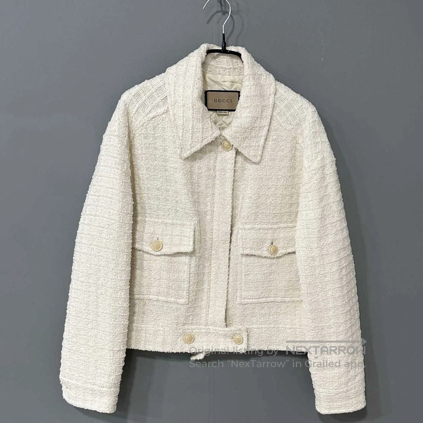 Gucci Gucci Ivory Lapel Tweed Jacket. Size M / US 6-8 / IT 42-44 - 1 Thumbnail